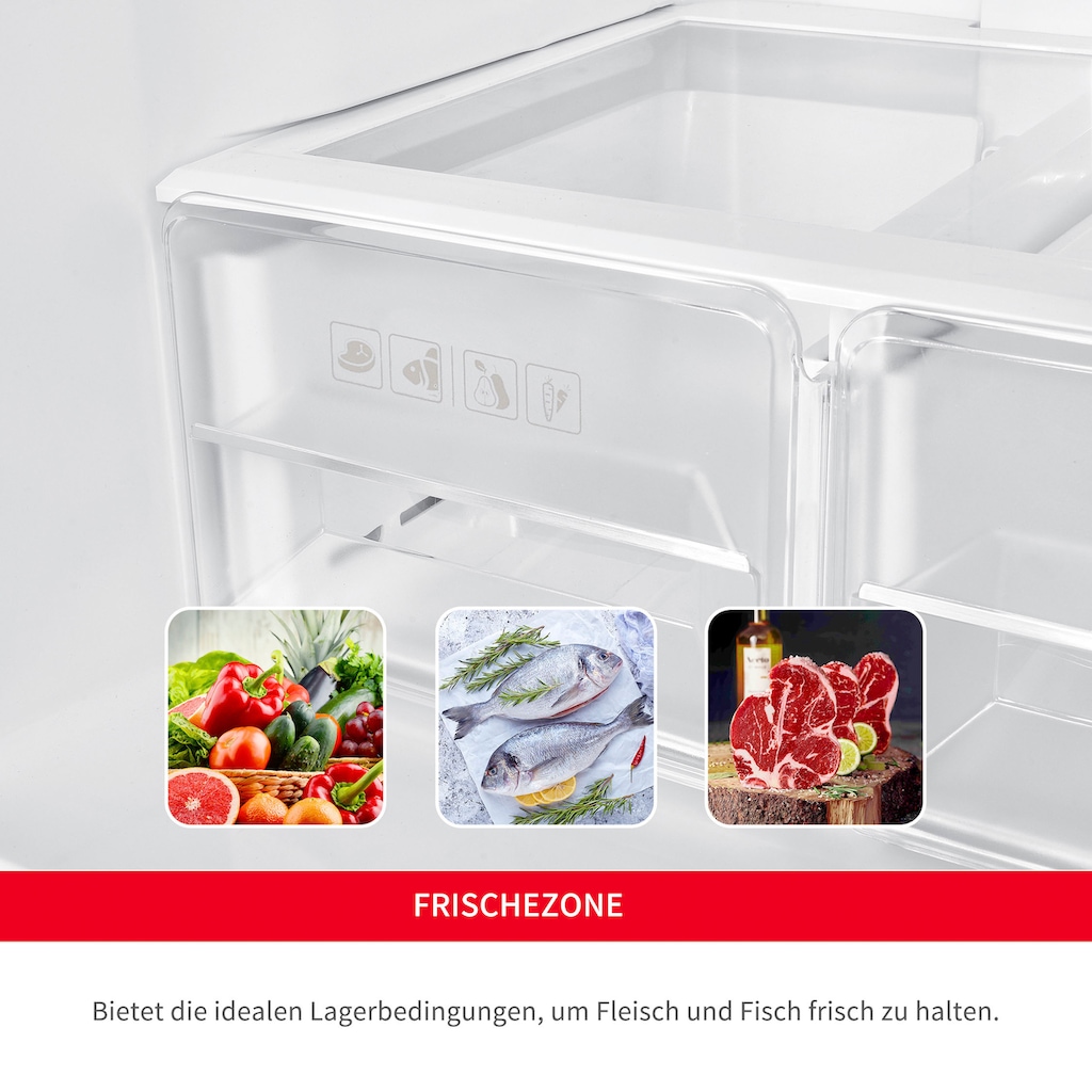 Hanseatic Multi Door »HCDC18080CWD«, HCDC18080CWDI, 180 cm hoch, 79 cm breit, NoFrost, Wasserspender, Display