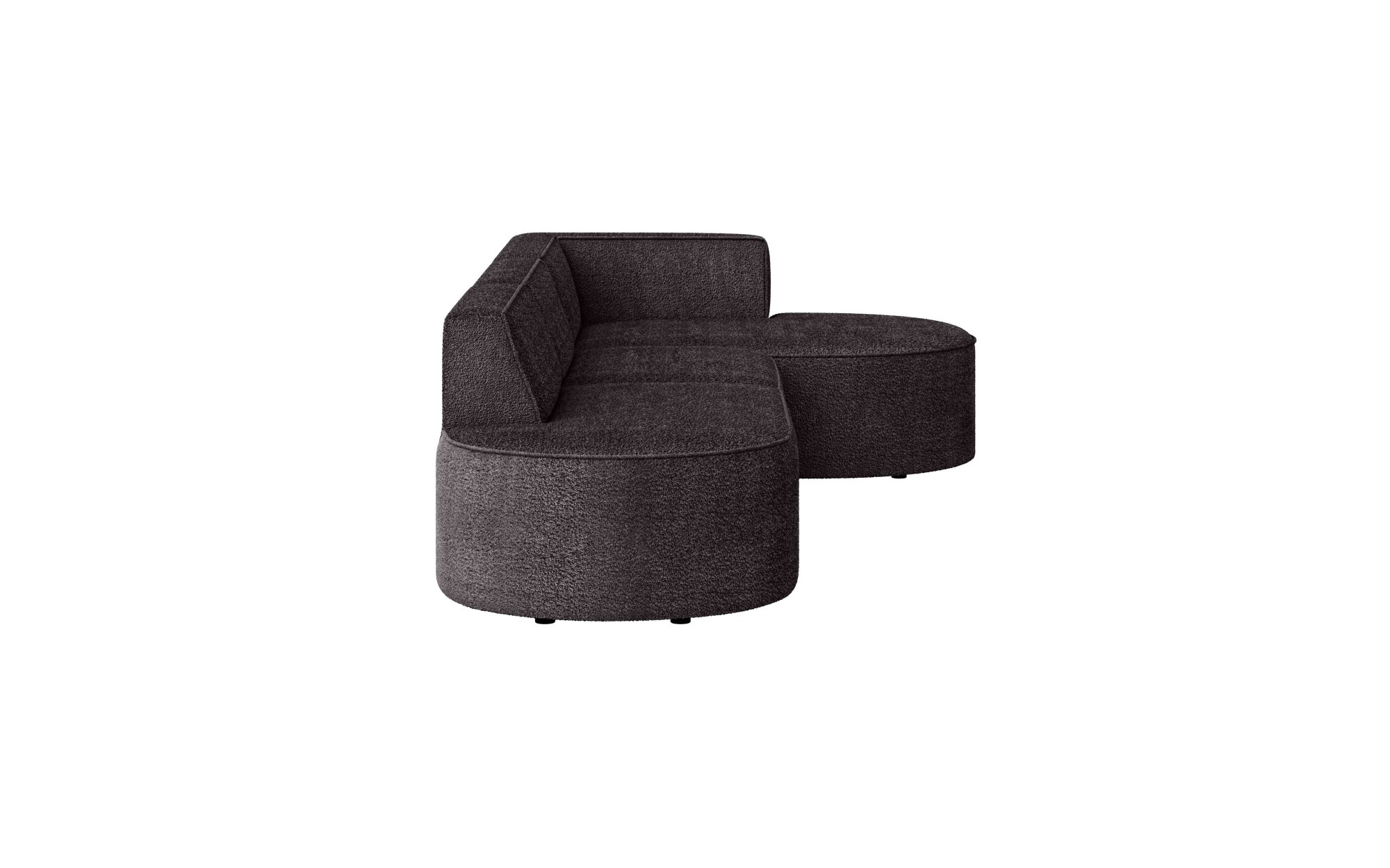 andas Ecksofa »EIVIND Designer Sofa mit Ottomane rechts/links, B/T/H: 343/159/72 cm«, L-Form mit Wellenunterfederung, auch in Feincord und Bouclé