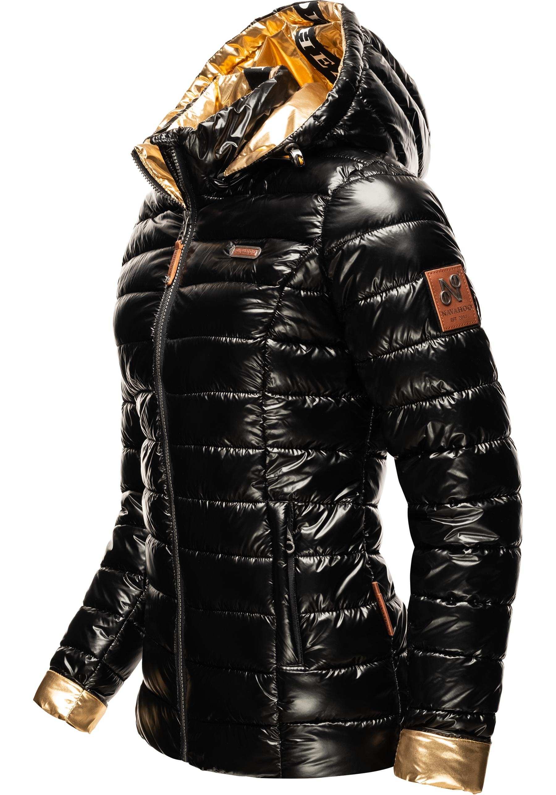 Navahoo Steppjacke »Aurelianaa«, mit Kapuze, edle Winterjacke in metallic Optik mit abnehmb. Kapuze