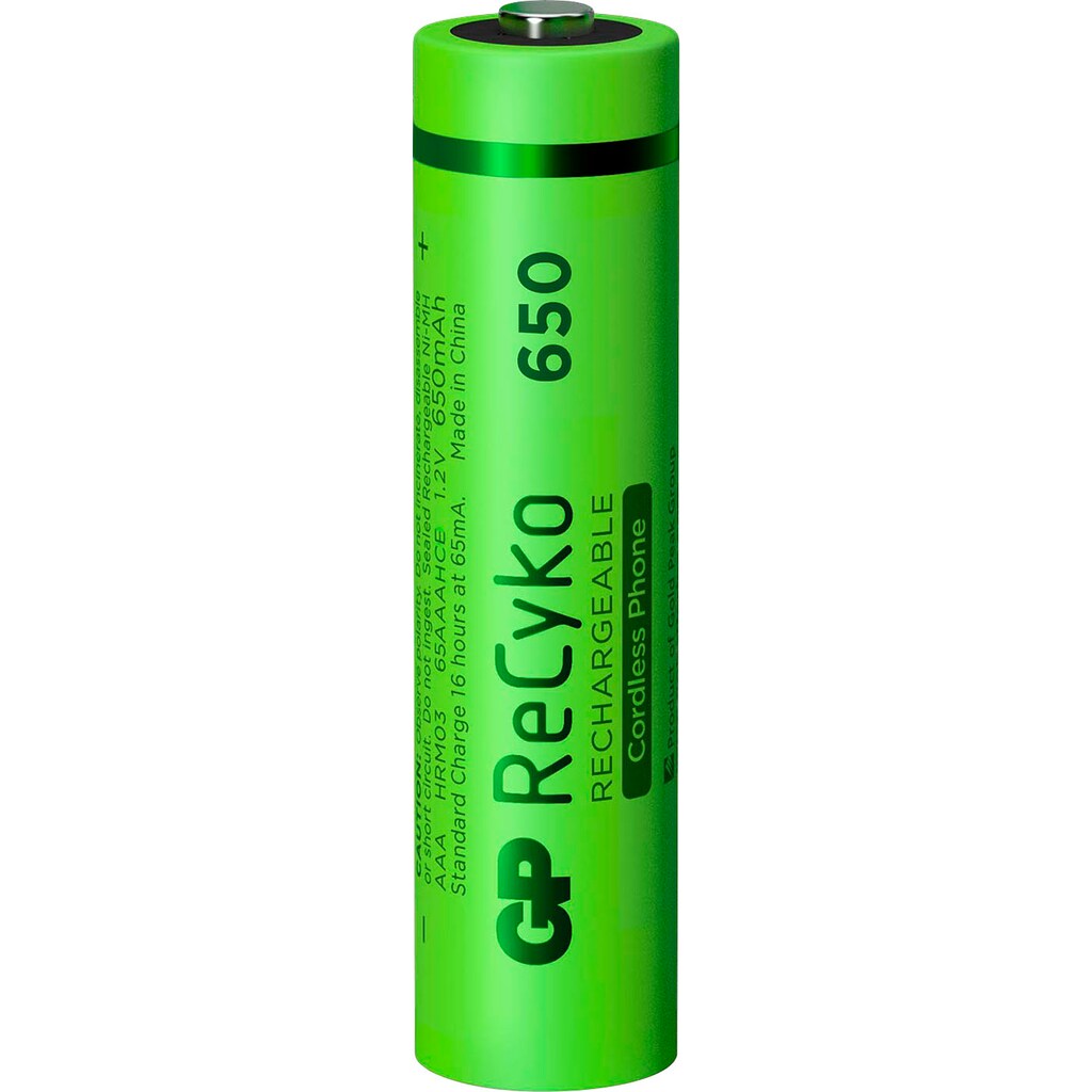 GP Batteries Batterie »4er Pack AAA NiMH 650 mAh ReCyko 1,2V«, 1,2 V, (Set, 4 St.)