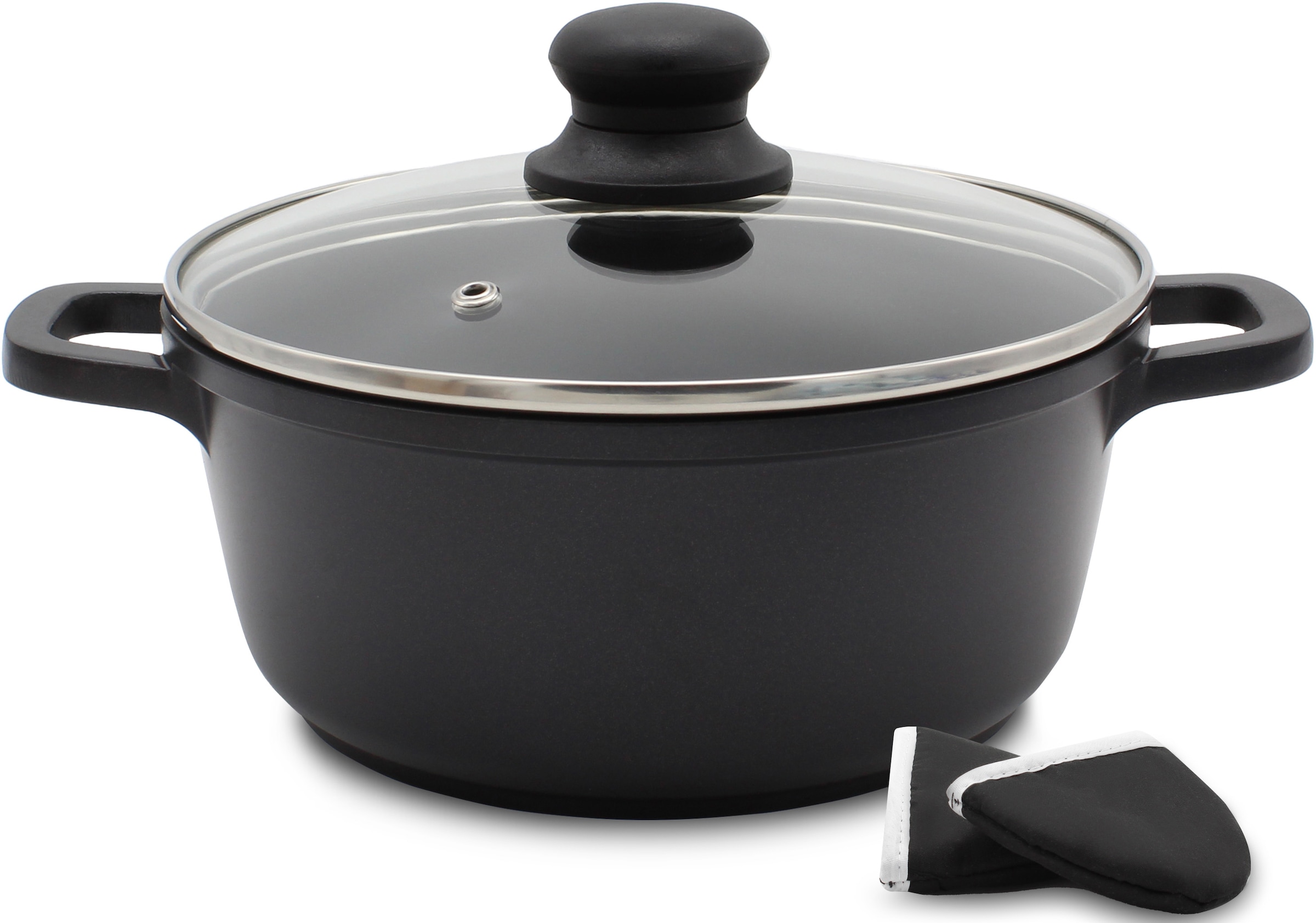 Krüger Fleischtopf "Aluguss Fleischtopf mit Glasdeckel inkl. Thermogrips LE günstig online kaufen