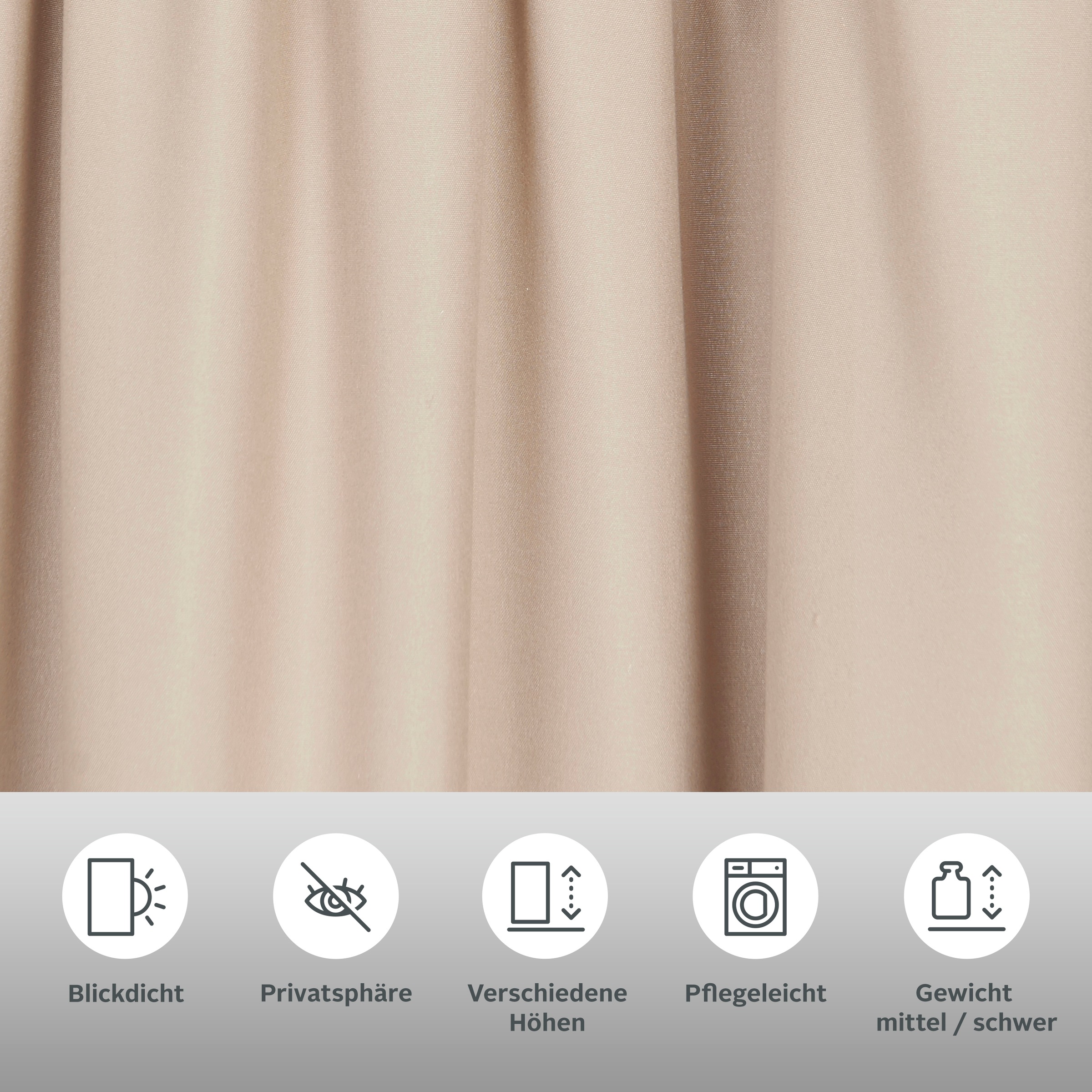 Thumbnail - OTTO home Vorhang "Parry" Kräuselband 2 Stk. tlg. 2-er Set, blickdicht, monochrom, basic, einfarbig, Bestseller