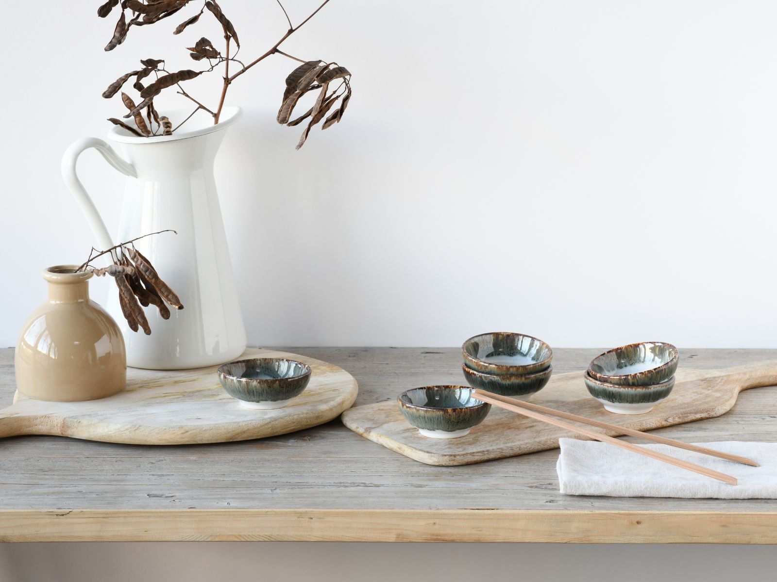 CreaTable Schale »Cascade, Sojaschale, Ø 8 cm, 6-tlg«, 6 tlg., aus Steinzeug, Rekativglasur, Healthy Food