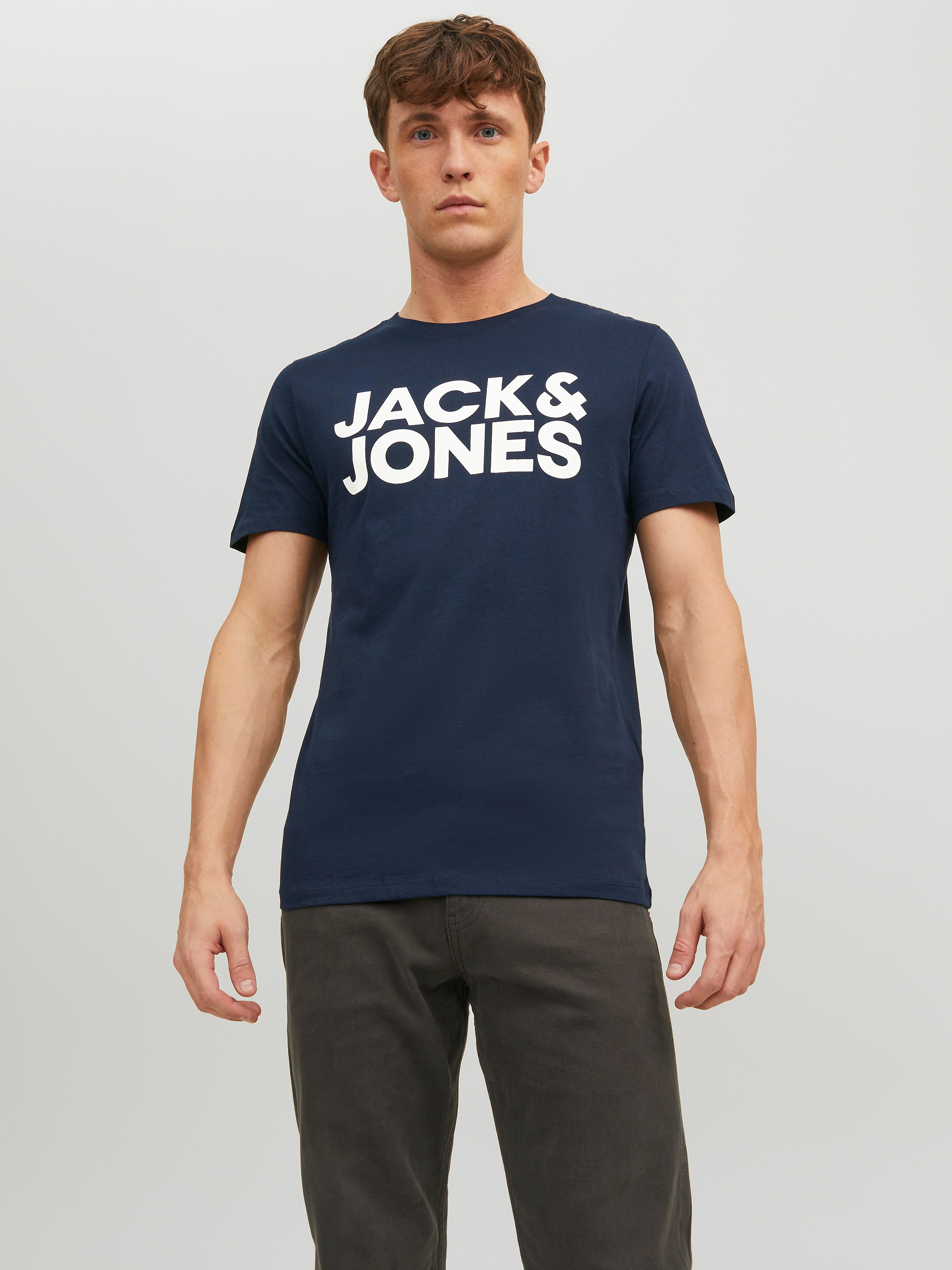 Thumbnail - Jack & Jones T-Shirt "JJECORP Herren-Tee mit figurbetonter Silhouette" bedruckt, modisch, schmal, Baumwolle, Rundhals