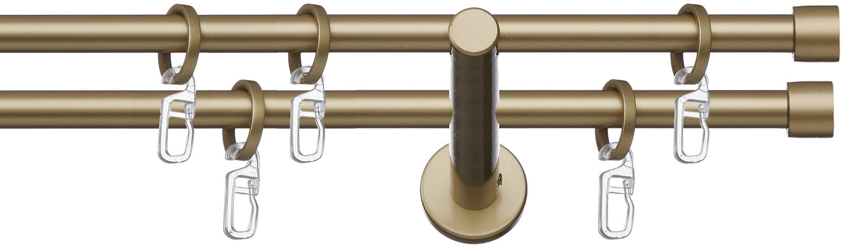 indeko Gardinenstange "Andrax" Ø 12 mm 2 läufig-läufig Fixmaß Komplett-Set günstig online kaufen