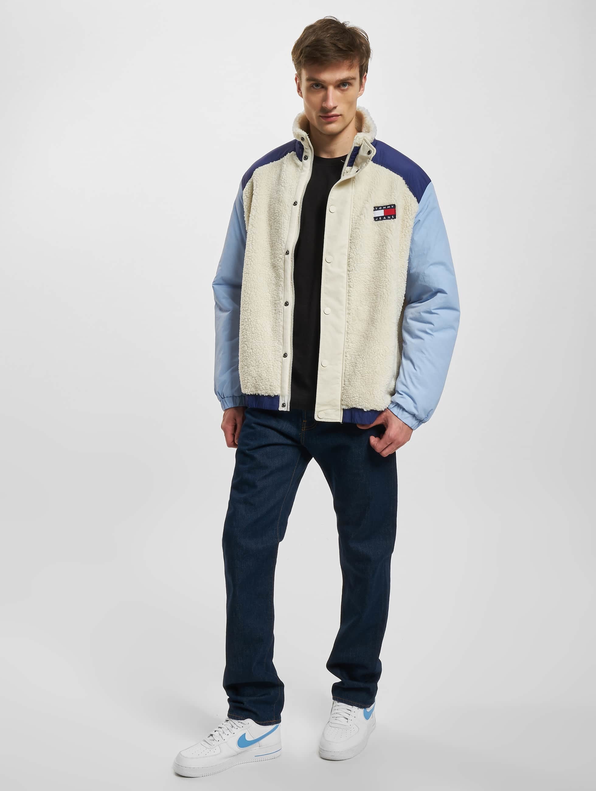 Blouson »Herren Tommy Jeans Fabric Mix Sherpa Fleecejacke«, (1 St.)