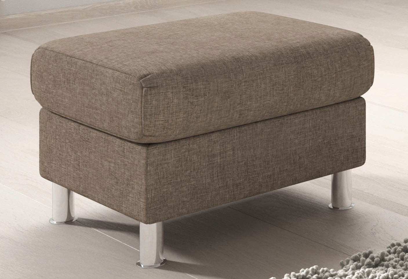 TRENDMANUFAKTUR Hocker "Rondo II zeitlos und bequem" wahlweise mit komfortablem Federkern, frei im Raum stellbar
