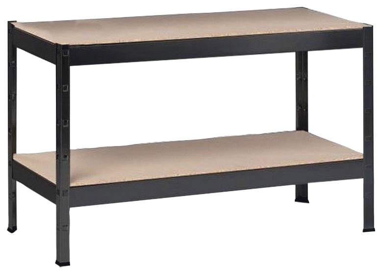  Schwerlastregal Stecksystem-Grundregal, 430x1000x400 mm, mit 2 Holzböden