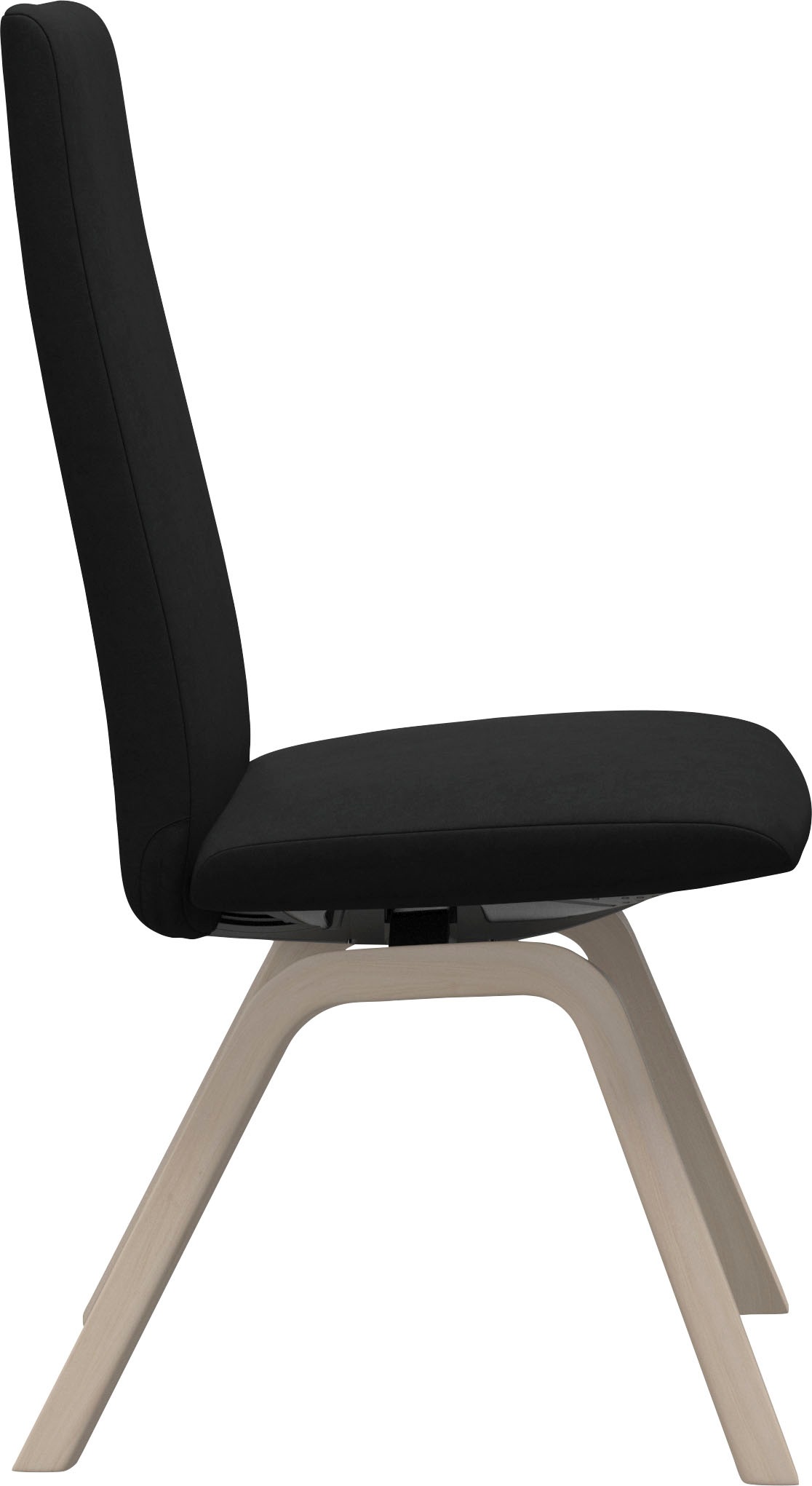 Polsterstuhl STRESSLESS "Laurel", schwarz (schwarz dinamica, eiche gekalkt), B:49cm H:105cm T:60cm, Microfaser DINAMICA (88% Polyester, 12% Polyurethan), Stühle, Polsterstuhl, High Back, Größe M, mit schräggestellten Beinen in Eiche gekalkt 3