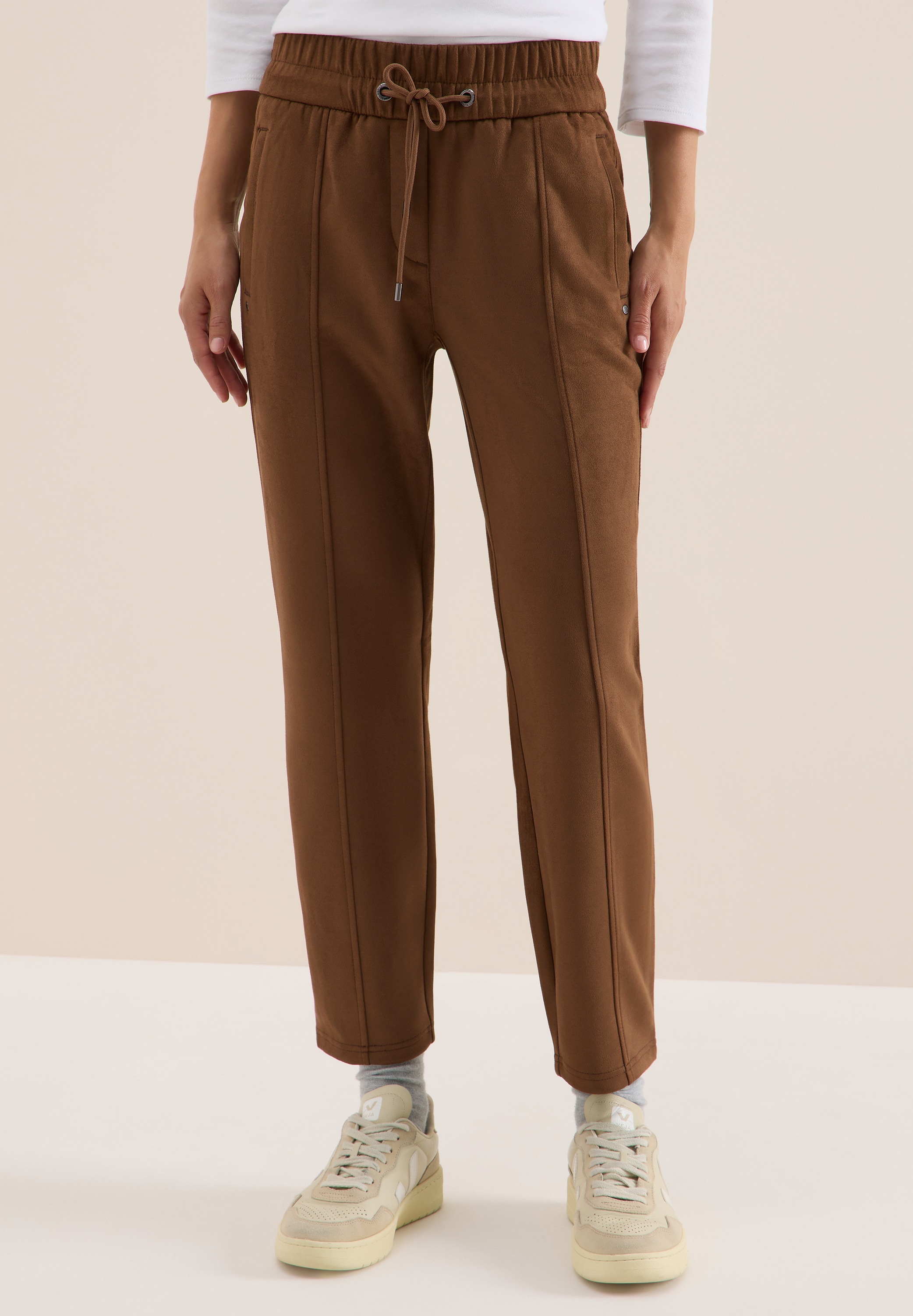 STREET ONE Lederimitathose, Middle Waist günstig online kaufen