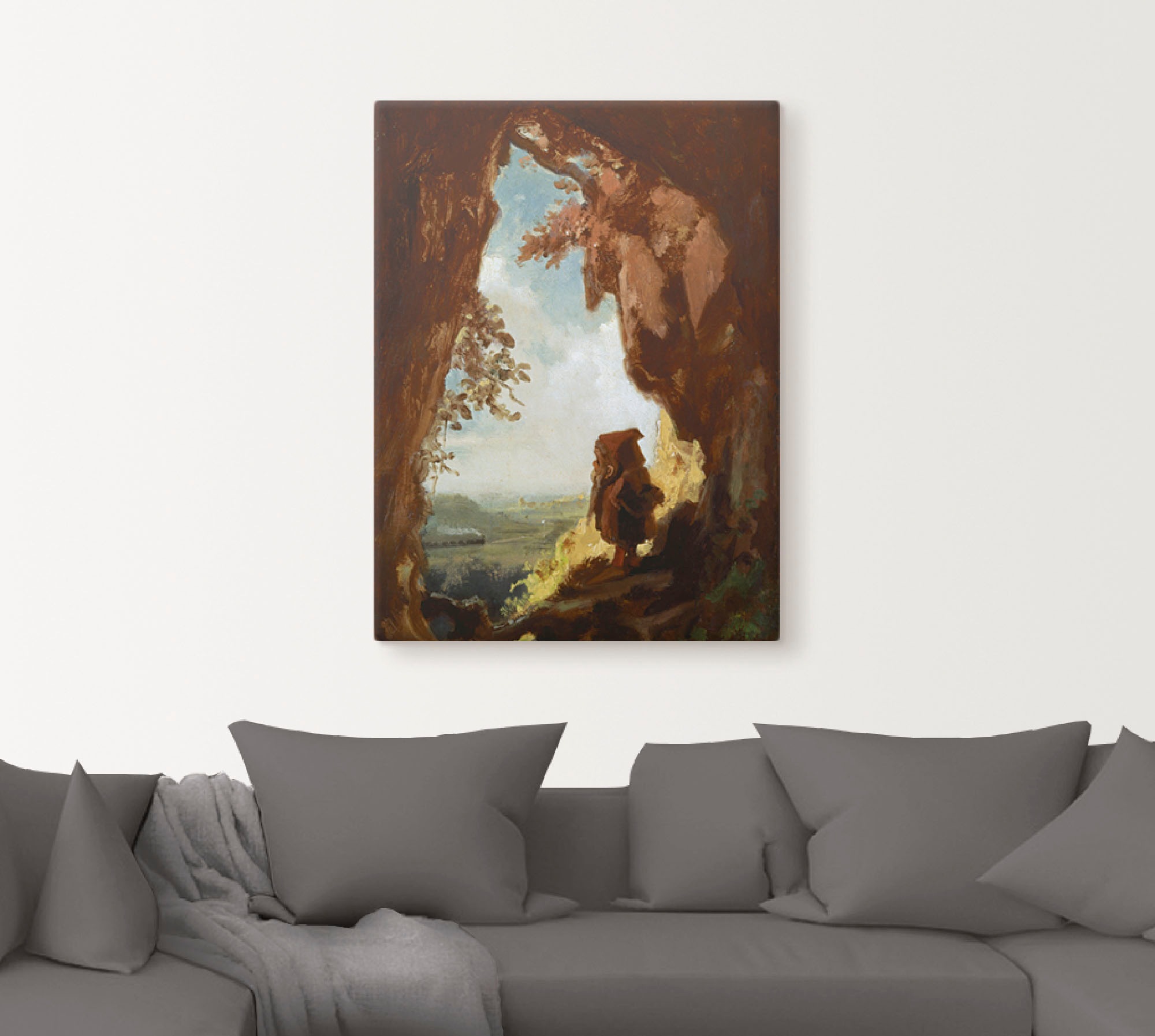 Artland Wandbild »Gnom, Höhle die erste Eisenbahn«, Höhlen, (1 St.), als Leinwandbild, Poster in verschied. Größen