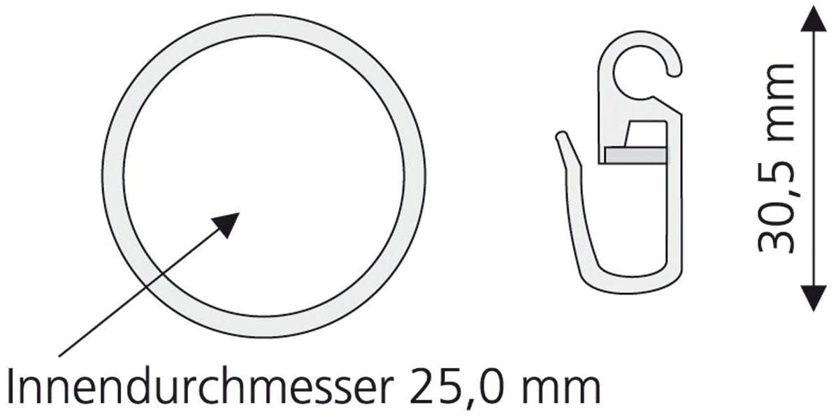 16 Gardinenstangen Faltenlegehaken), (Set, 8 Black mit Gardinenring, Friday für St., | Liedeco Ø mm BAUR