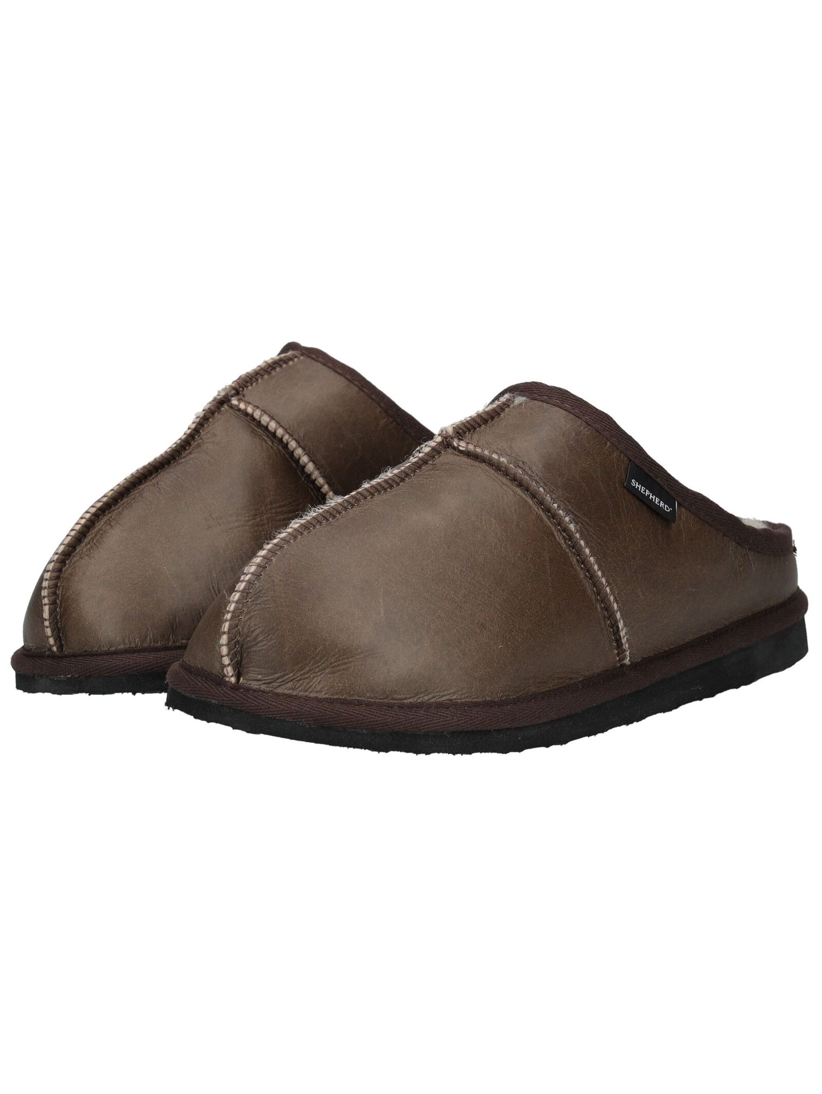 Hausschuh SHEPHERD "Shepherd Hausschuhe Leder", Herren, Gr. 41, braun, Leder, Schuhe Hausschuh 3