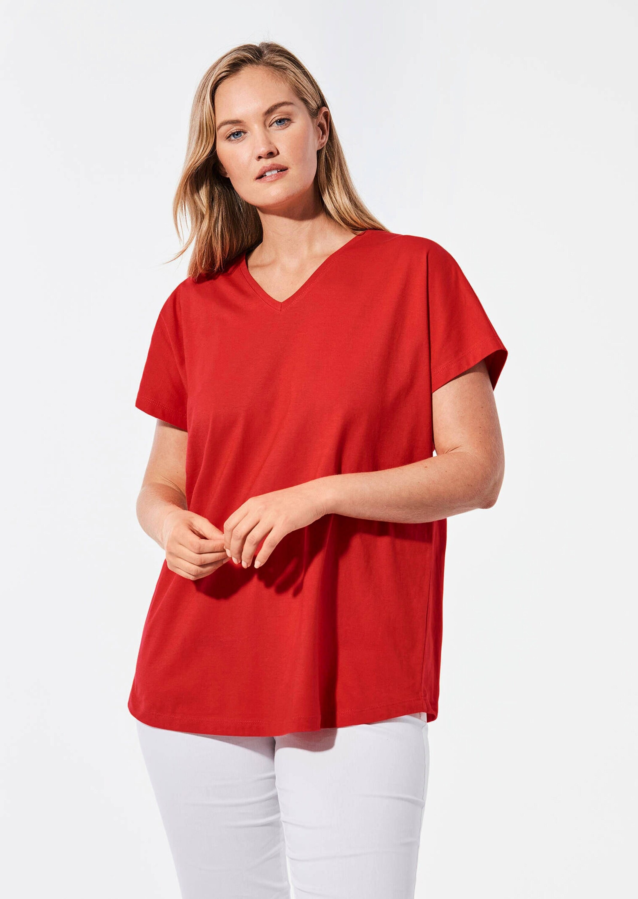 GOLDNER Kurzarmshirt »Shirt mit V-Ausschnitt«