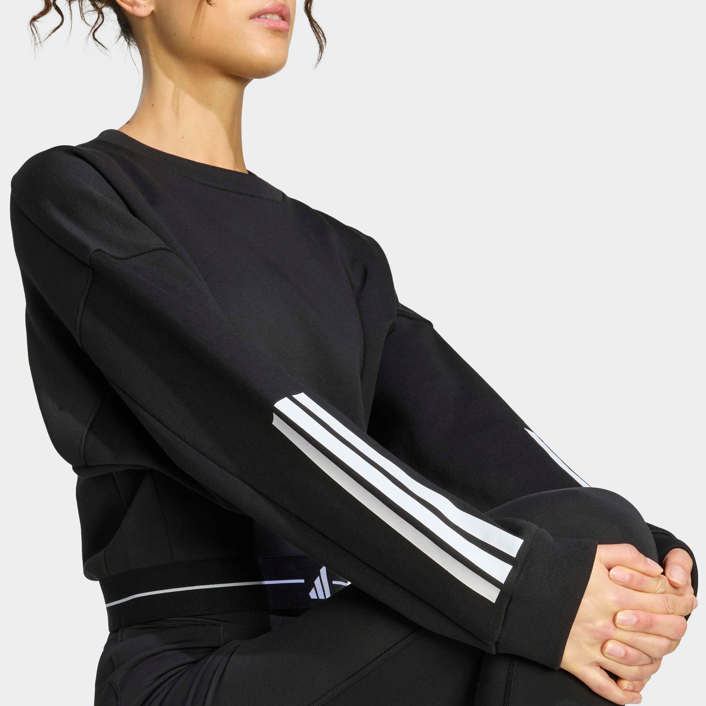 adidas Performance Sweatshirt »HYPERGLAM MIT 3-STREIFEN UND RUNDHALSAUSSCHNITT«
