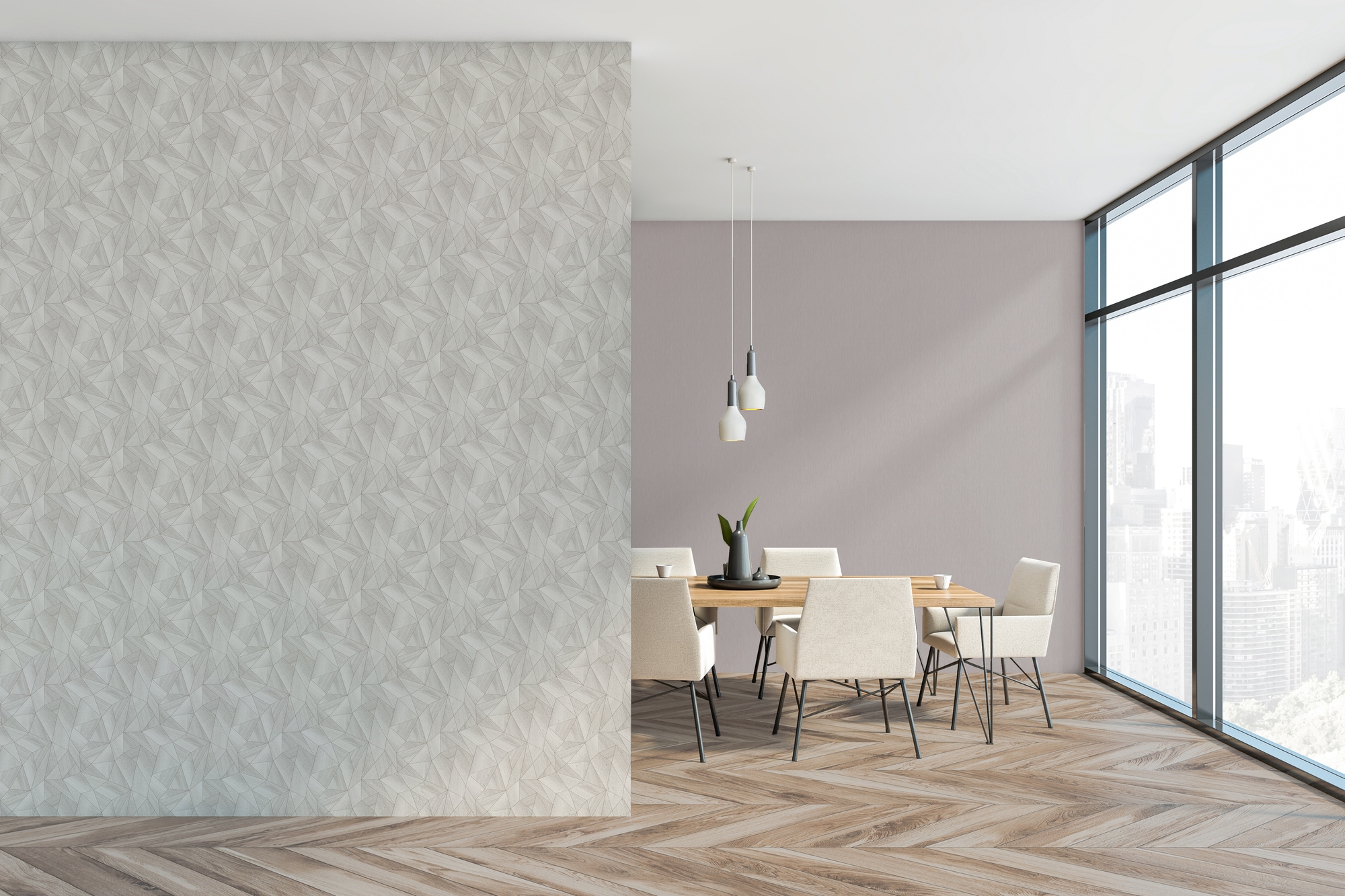 living walls "Geometrische Tapete aus Holzoptik - Vliestapete" leicht glänzend strukturiert Moderne Tapete mit Holzstruktur