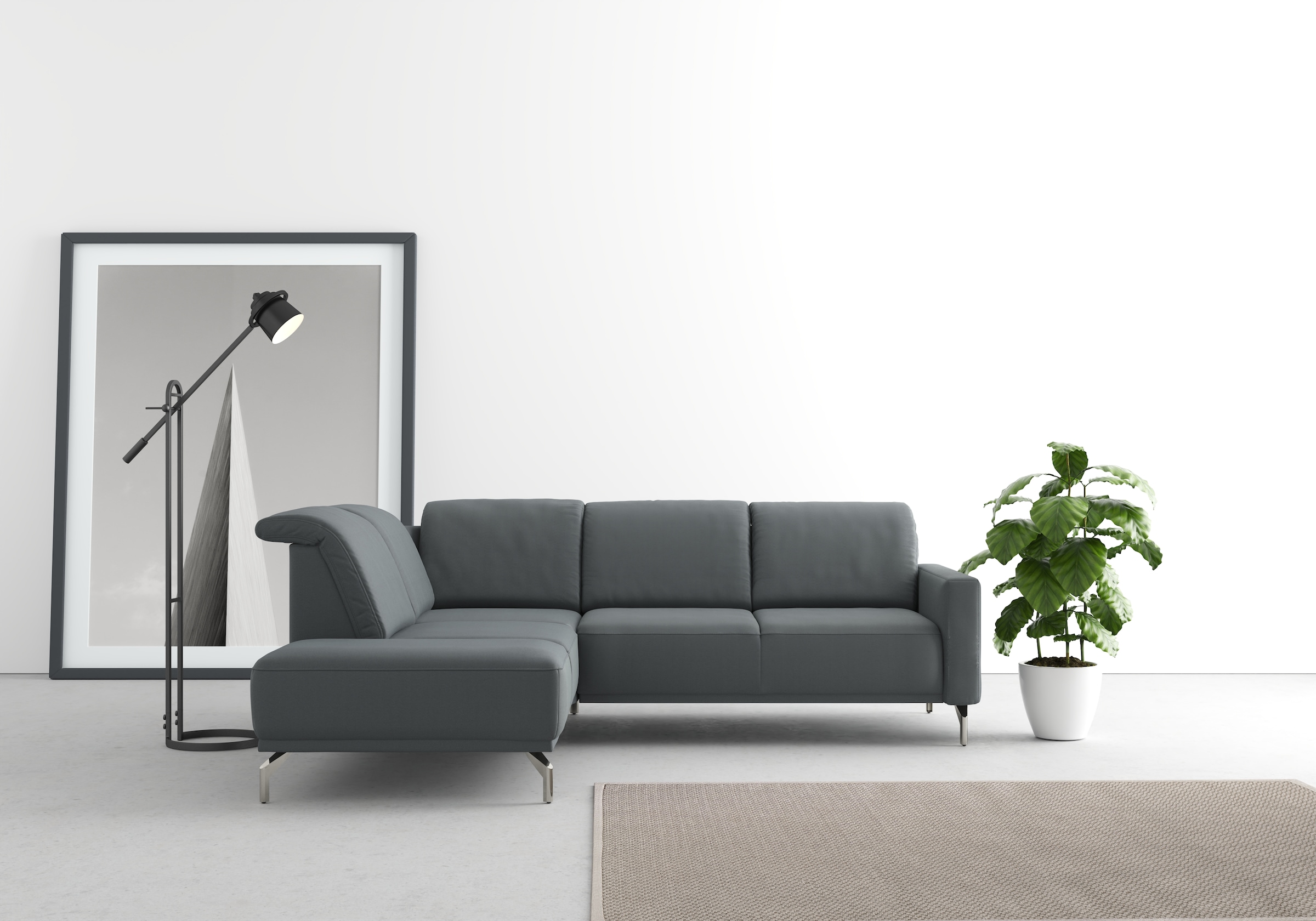 sit&more Ecksofa »Bailando L-Form«, wahlweise mit Kopfteilverstellung und Vorziehsitz, motorisch