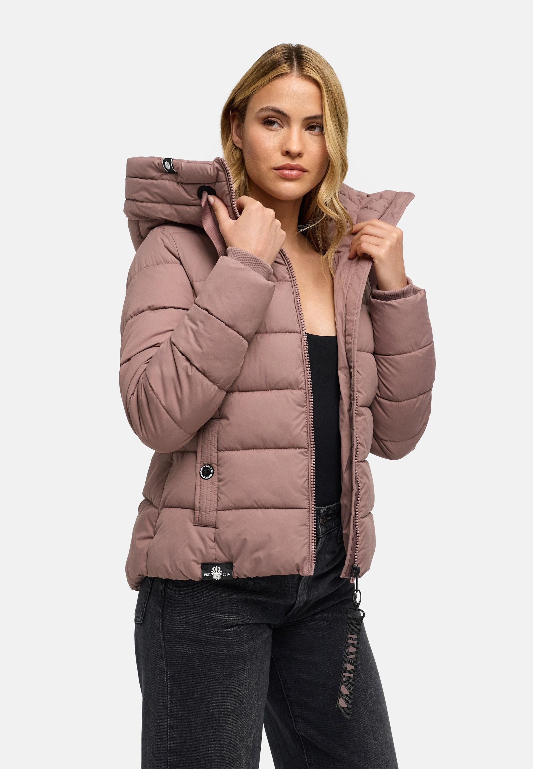 Navahoo Steppjacke »Amayaa« mit Kapuze stylische Damen Winterjacke mit coolen Applikationen