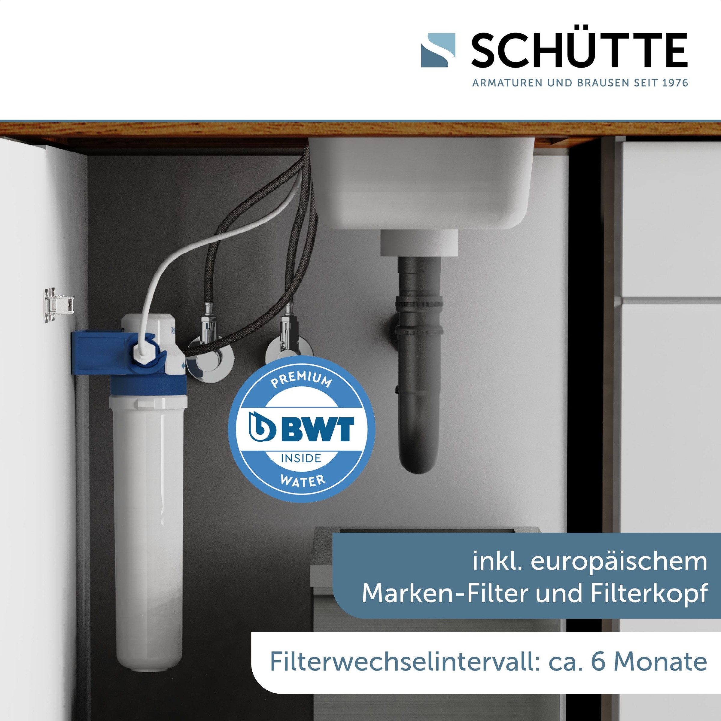 Schütte Spültischarmatur »AQUASTAR PRO«, mit Filtersystem für Trinkwasser, praktische Cold-Start-Funktion
