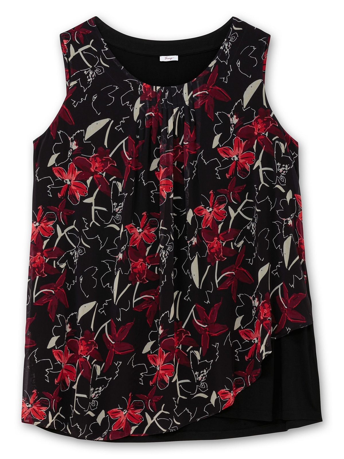 Sheego Tanktop »Große Größen«, doppellagig mit Chiffon