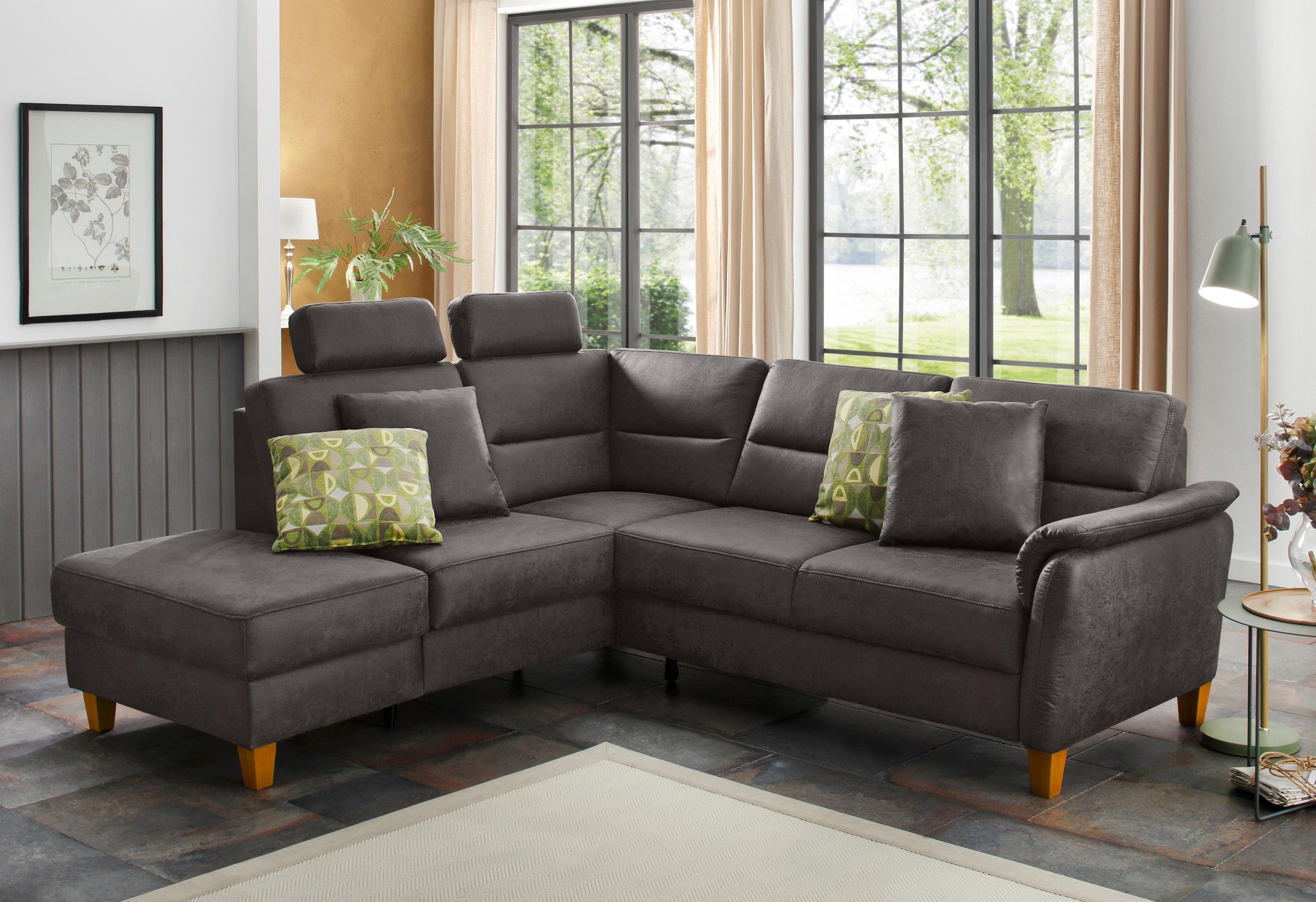 Home affaire Ecksofa "Palmera L-Form, B: 236 cm" optional Bettfunktion & Be günstig online kaufen