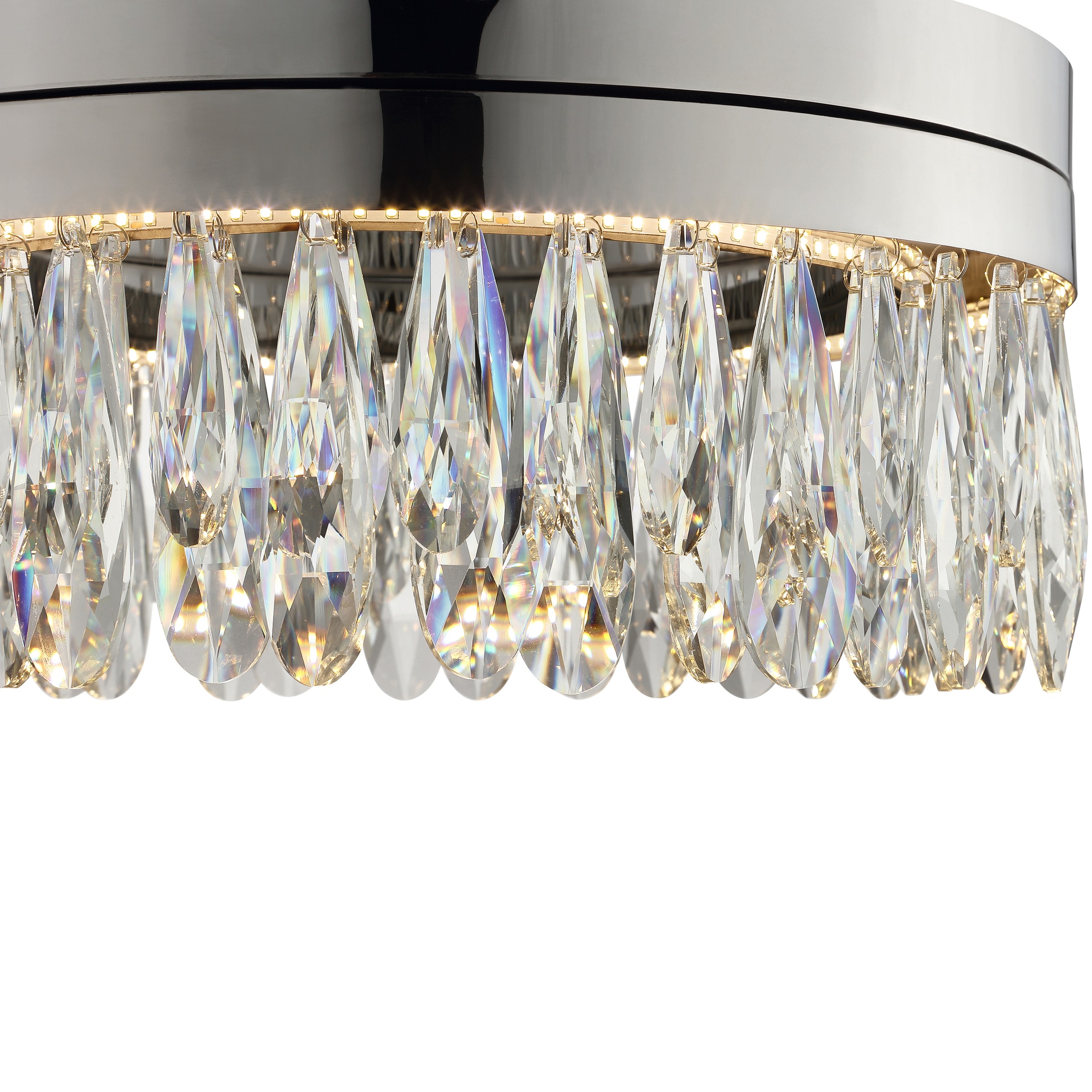 lumiCouture LED Deckenleuchte »Celestia« LED-Modul 1 Stk. Warmweiß Ø 40 cm, 3300 lm, 2700 K, K9- Kristalle, Memoryfunktion