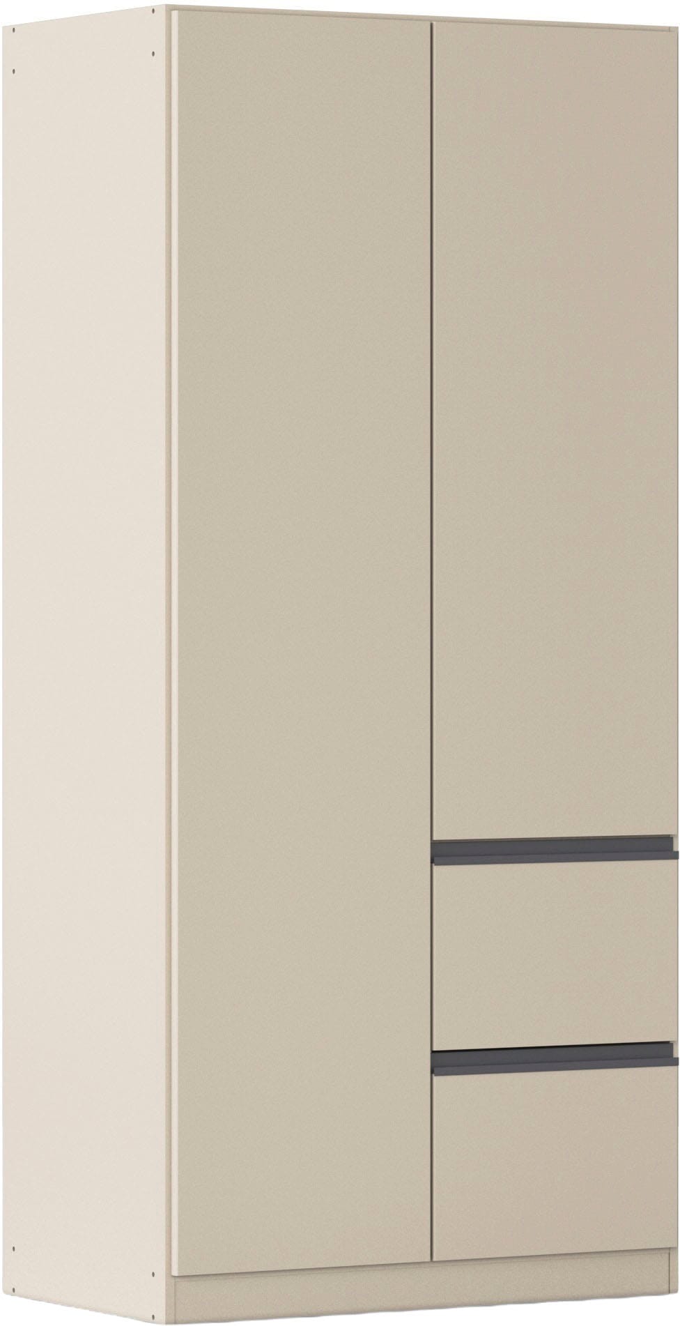 rauch "Kleiderschrank Schrank Garderobe Wäscheschrank COSTA Breite 91 cm" in 3 Ausstattungen BASIC/CLASSIC/PREMIUM, Breite 91 cm grifflose Front mit Push-to-Open Funktion MADE IN GERMANY