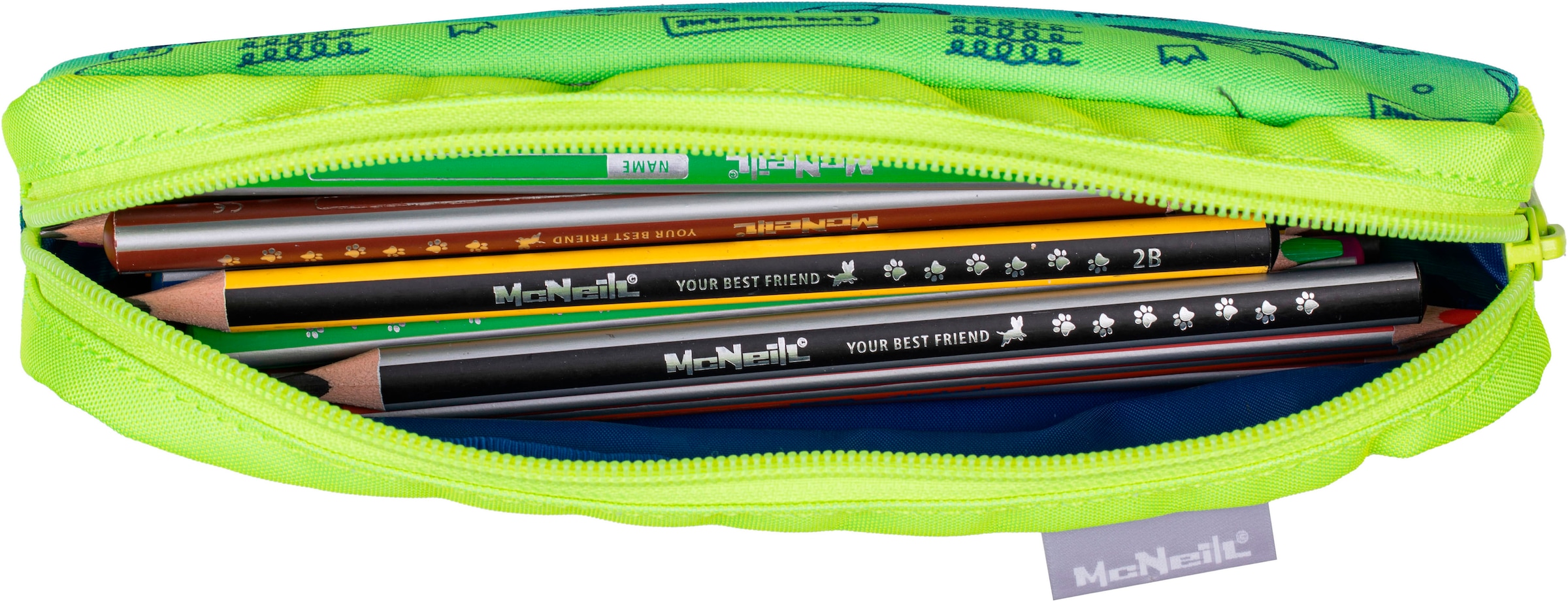 McNeill Schulranzen »Perfecto, Football 2T«, reflektierende Streifen auf den Schultergurten-retroreflektierende Flächen, inkl. Federmäppchen, Turnbeutel, Schlamperrolle & Motivmagnet