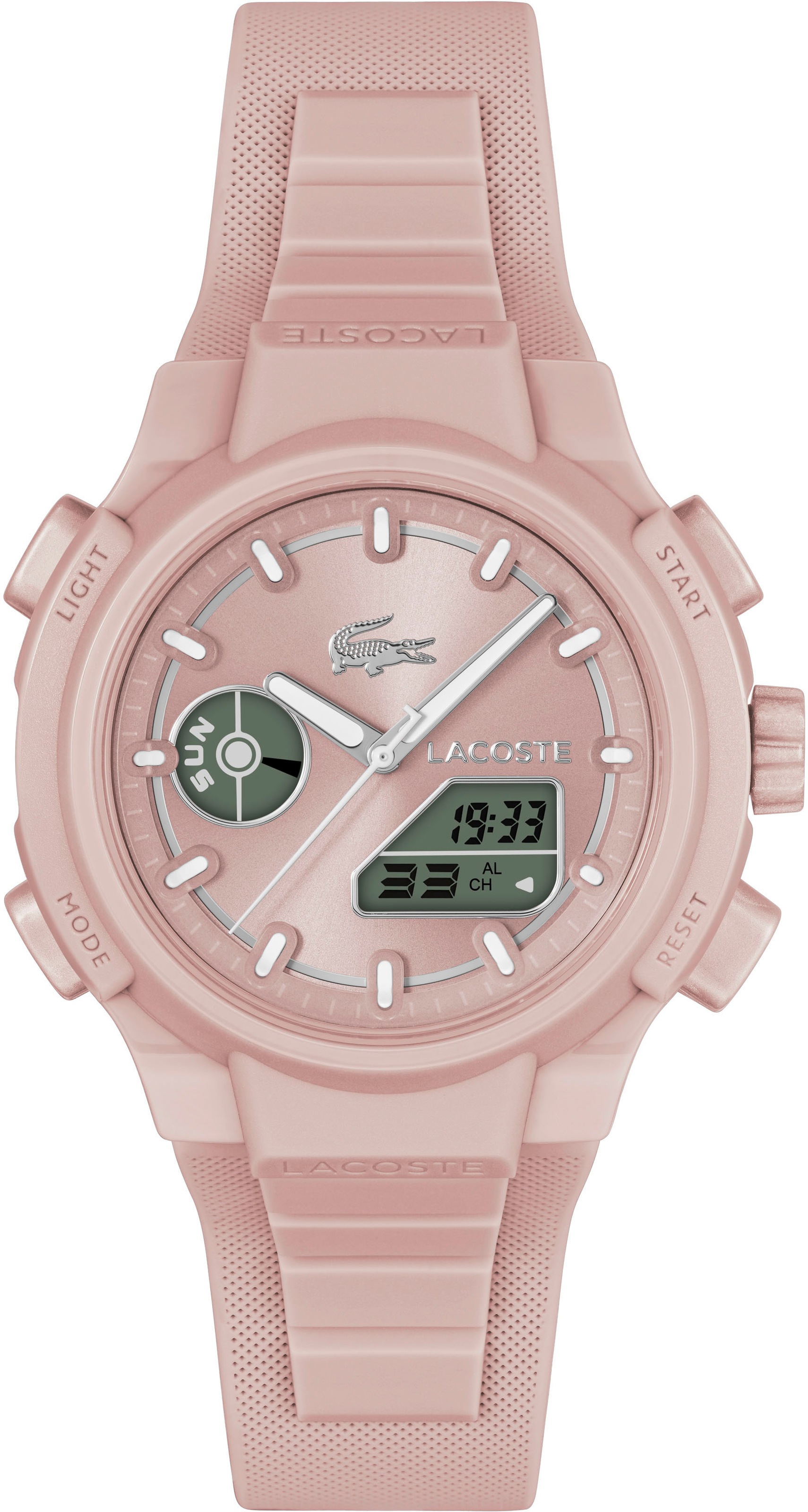 LACOSTE Damen Digitaluhr "LC33", rosa, Armbanduhren, Armbanduhr, Damen, Herren, Silikonarmband,analog,digital,Stoppfunktion