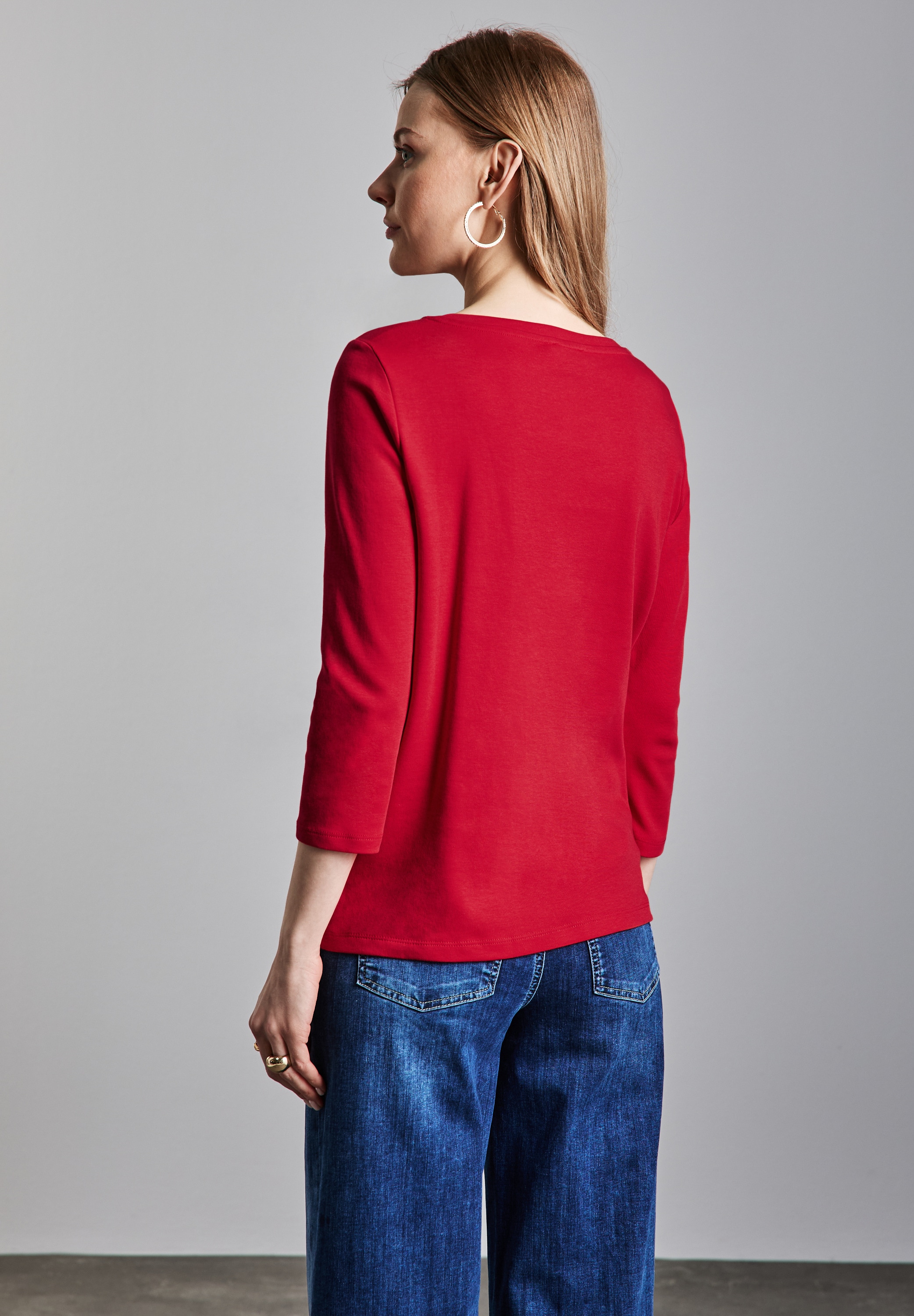 STREET ONE 3/4-Arm-Shirt, mit U-Boot-Ausschnitt