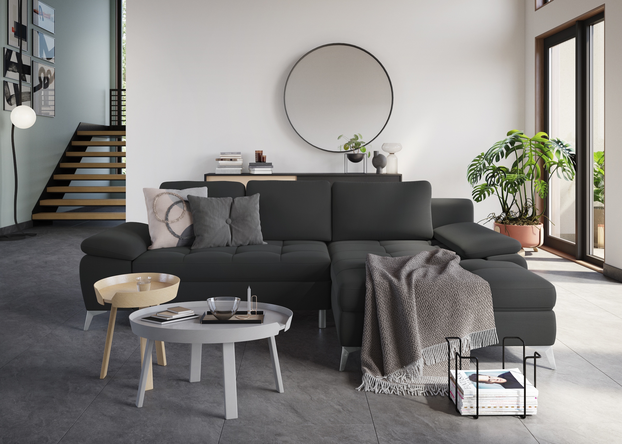 sit&more Ecksofa »Latigo L-Form«, mit Recamiere, wahlweise mit Bettfunktion und Bettkasten