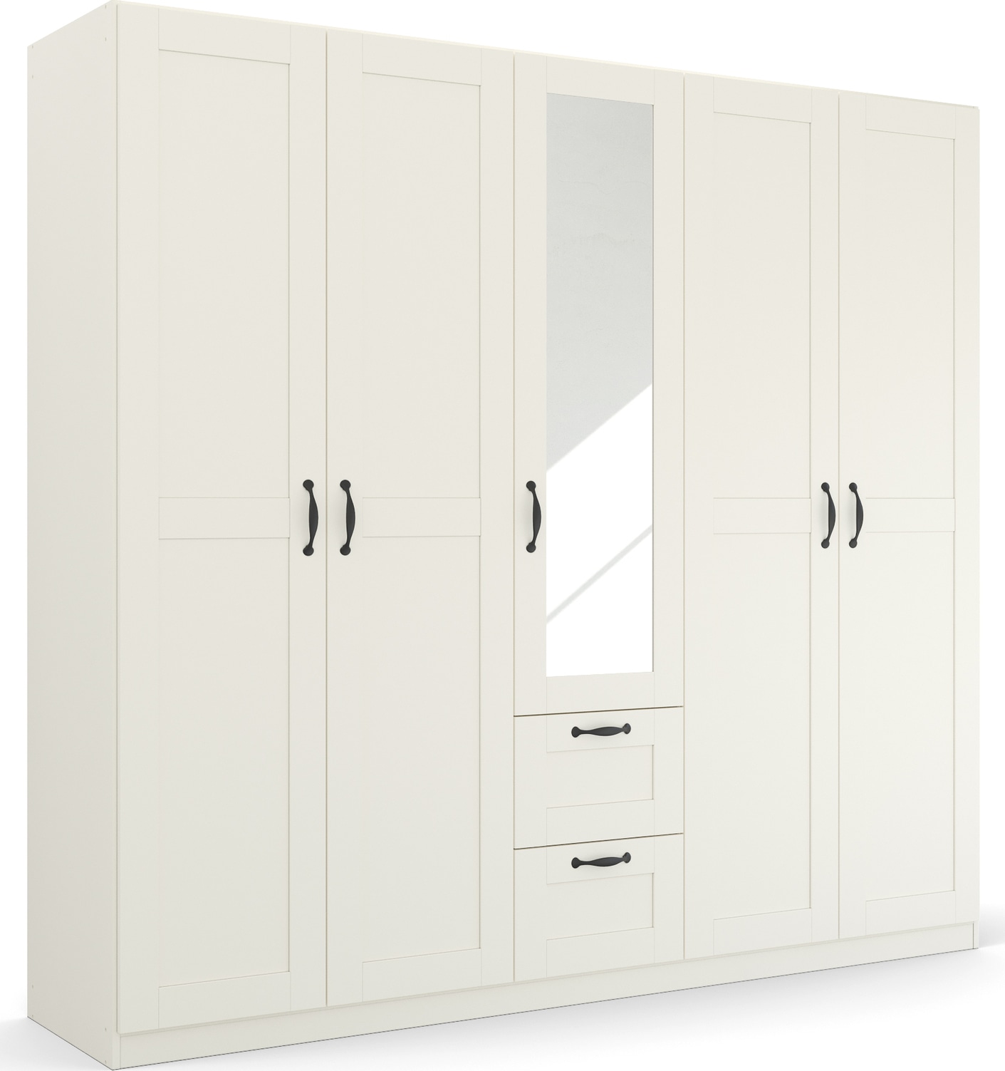 rauch Drehtürenschrank "Kleiderschrank Schrank Garderobe Ankleide COTTAGE BY QUADRA SPIN" Breiten: 181/226/271 cm, Höhe 210 cm, in skandinavischem Landhausstil, mit Schubladen und Spiegel