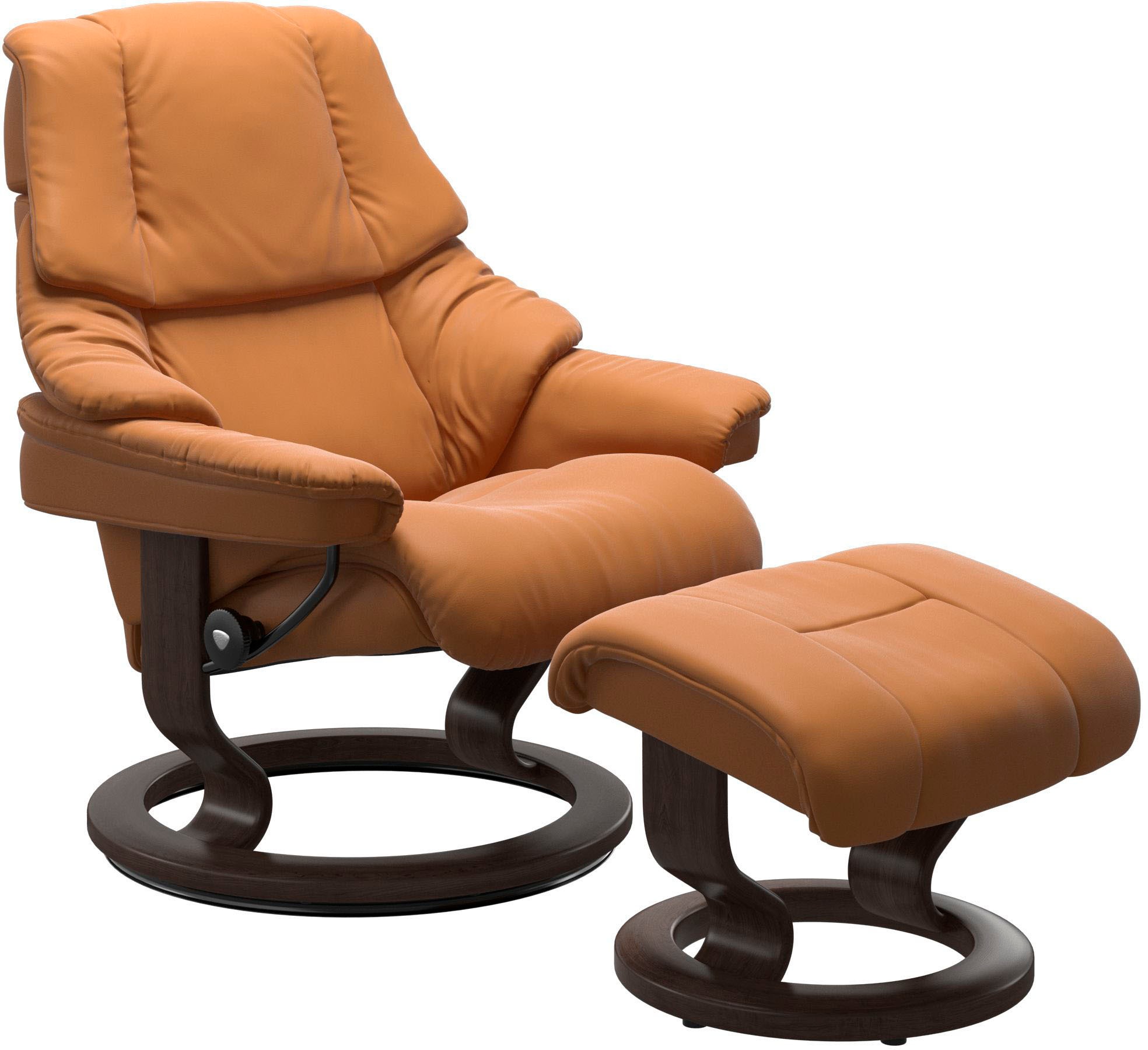 Stressless® Relaxsessel »Reno«, (Set, Relaxsessel mit Hocker), mit Hocker, mit Classic Base, Größe S, M & L, Gestell Wenge