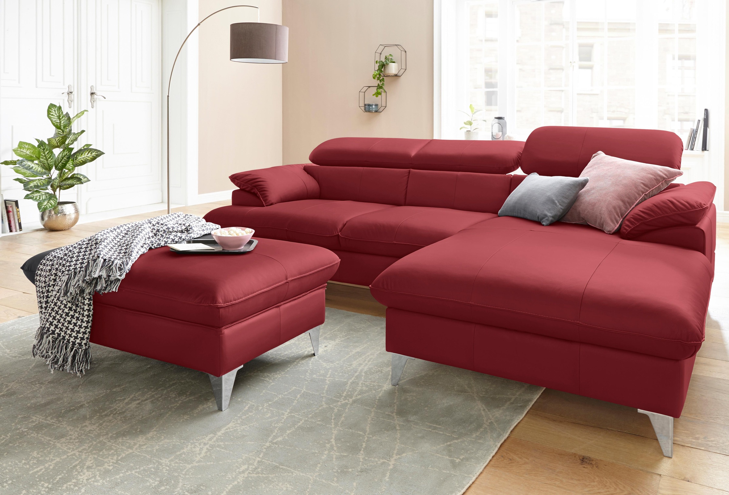 COTTA Ecksofa »Caluso L-Form«, inklusive Kopfteilverstellung, wahlweise mit Bettfunktion