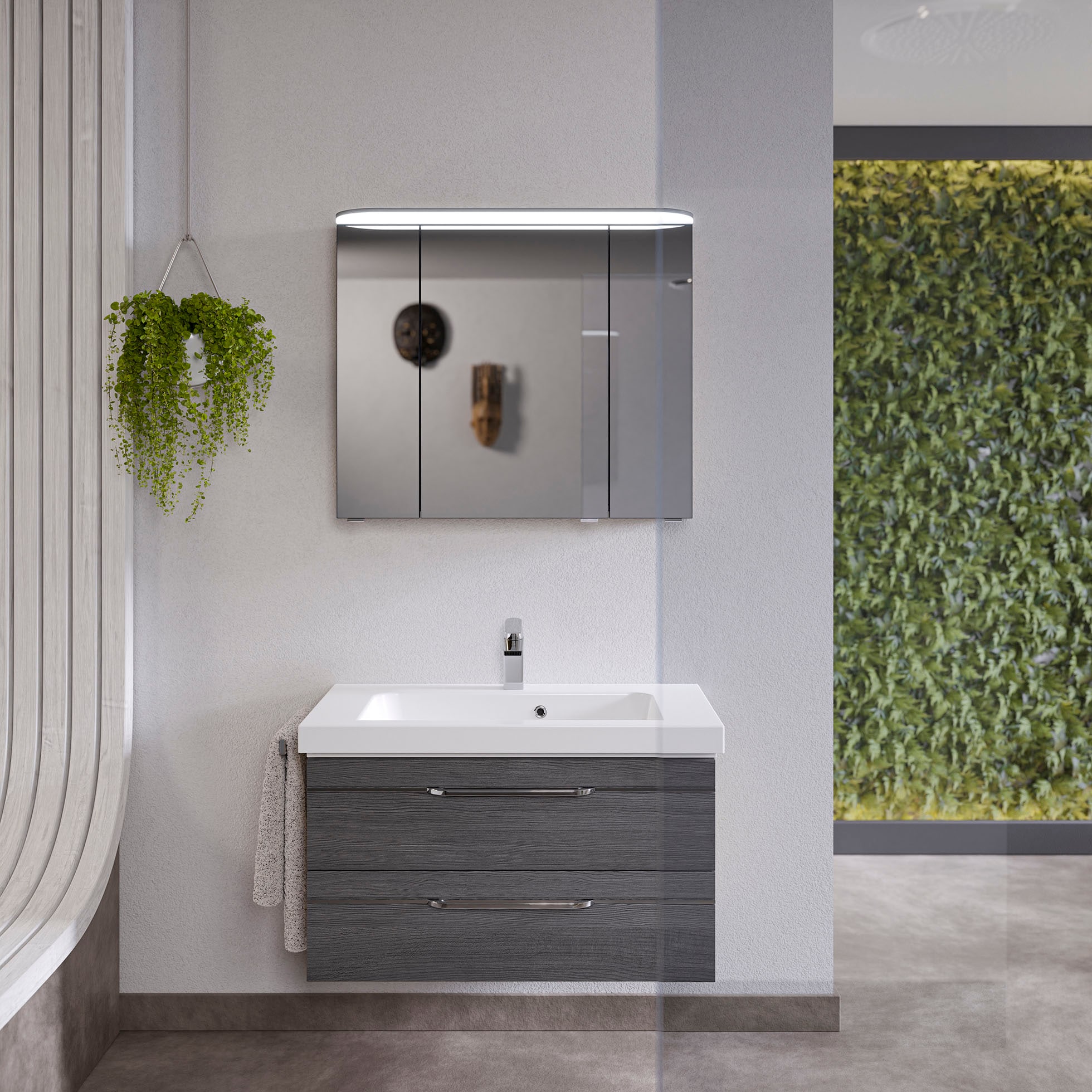 Saphir Waschtisch "Serie Balto Mineralmarmor-Waschtisch mit Unterschrank, 9 günstig online kaufen