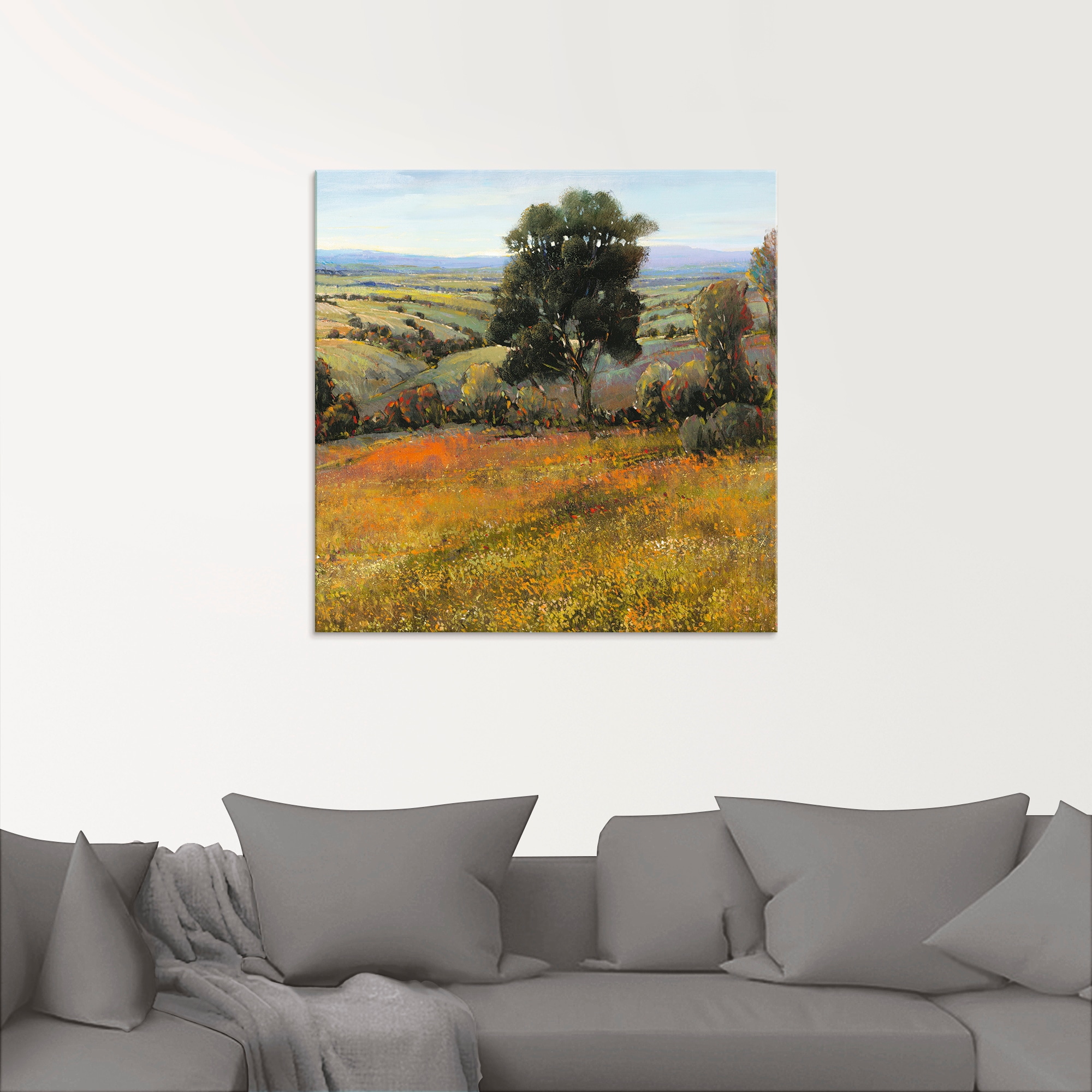 Artland Glasbild »Feld im Sommer«, Felder, (1 St.), in verschiedenen Größen