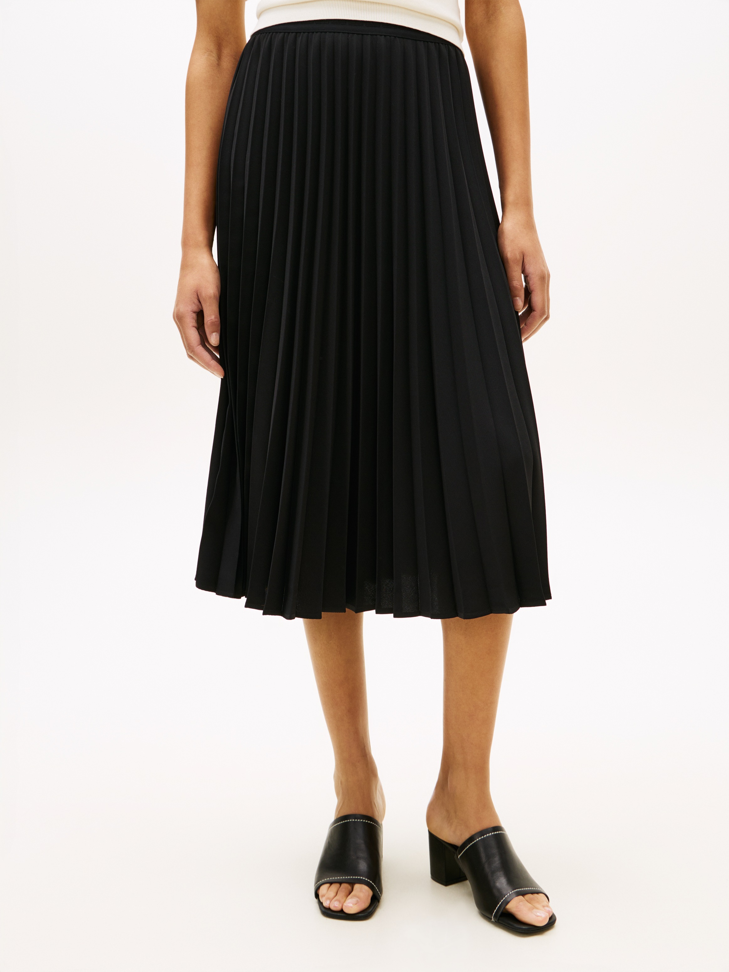 Tommy Hilfiger Plisseerock "FLUID PLEATED PULL ON MIDI SKIRT" günstig online kaufen