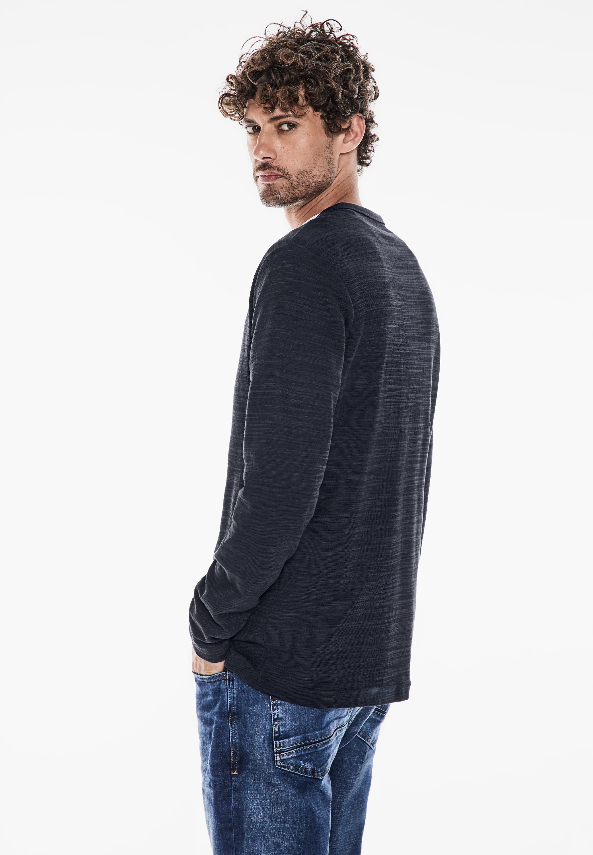 STREET ONE MEN Langarmshirt, im soften Baumwoll-Mix günstig online kaufen