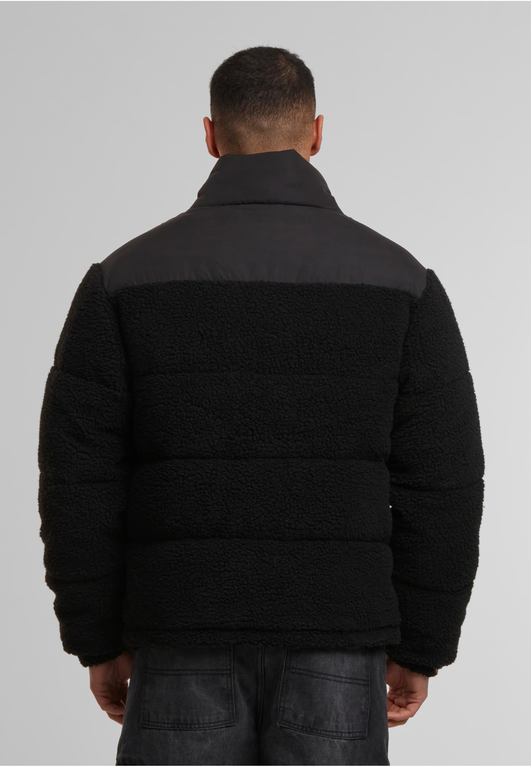 URBAN CLASSICS Winterjacke »Urban Classics Fabric Mix Teddy Puffer Jacket«, (1 St.), ohne Kapuze