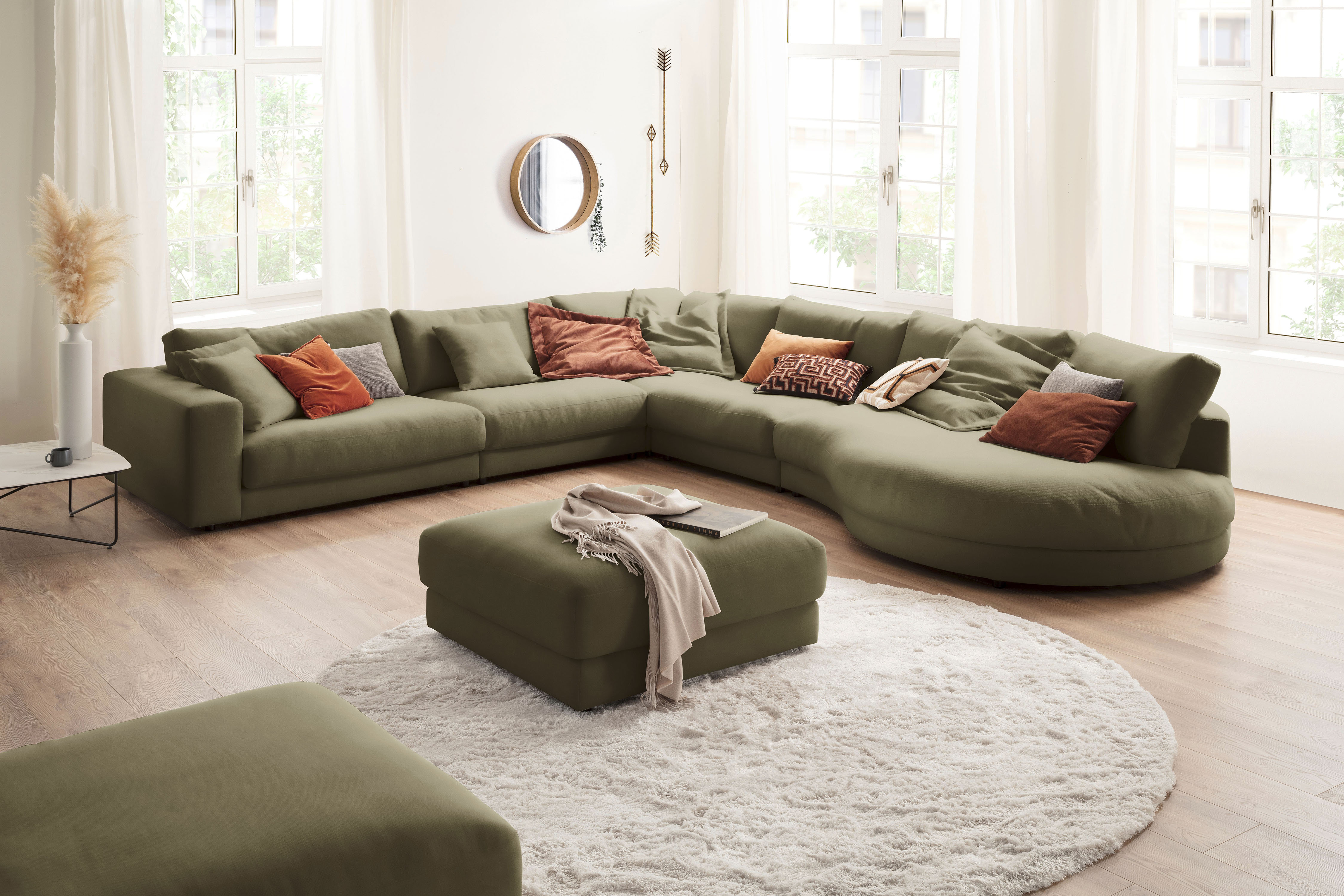 3C Candy Ecksofa "Enisa II, bequem und komfortabel, Mega Familiensofa, L-Form" incl. 3 Flatterkissen, wahlweise mit Flecken-Schutz-Bezug Easy care