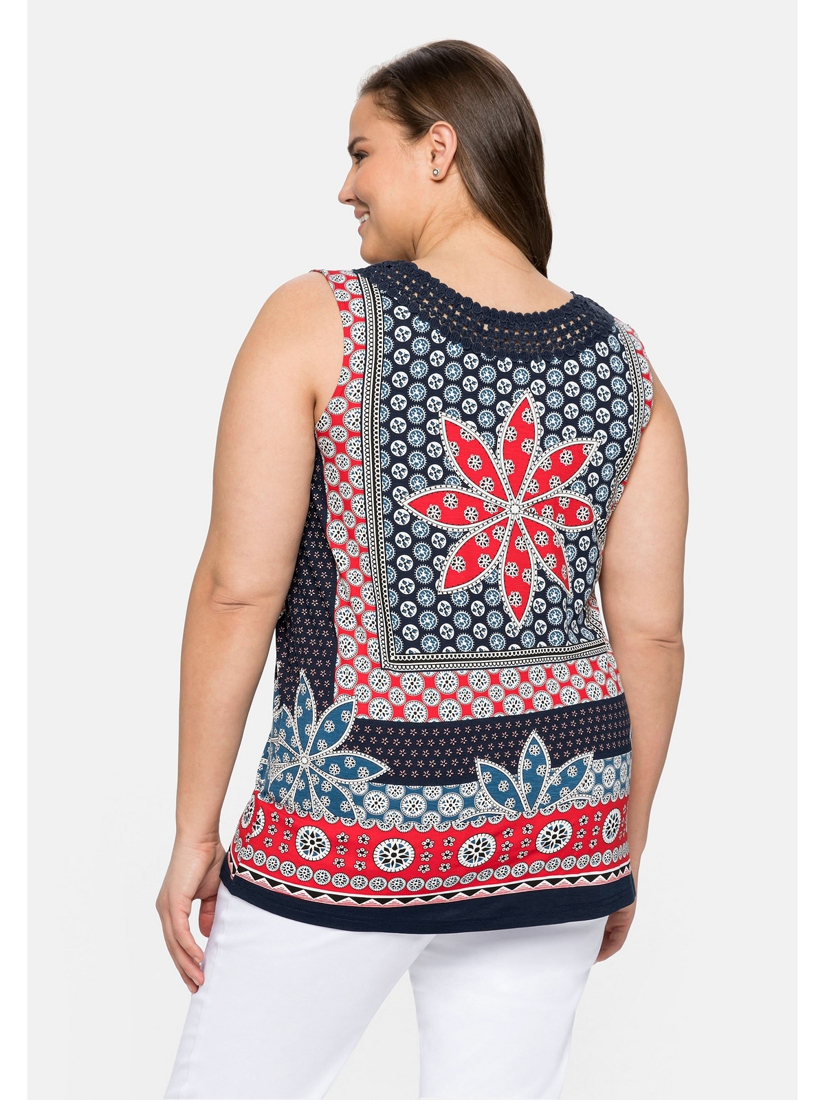 sheego by Joe Browns Tanktop »Große Größen«, mit Blumendruck und  Häkelspitze für kaufen | BAUR | T-Shirts