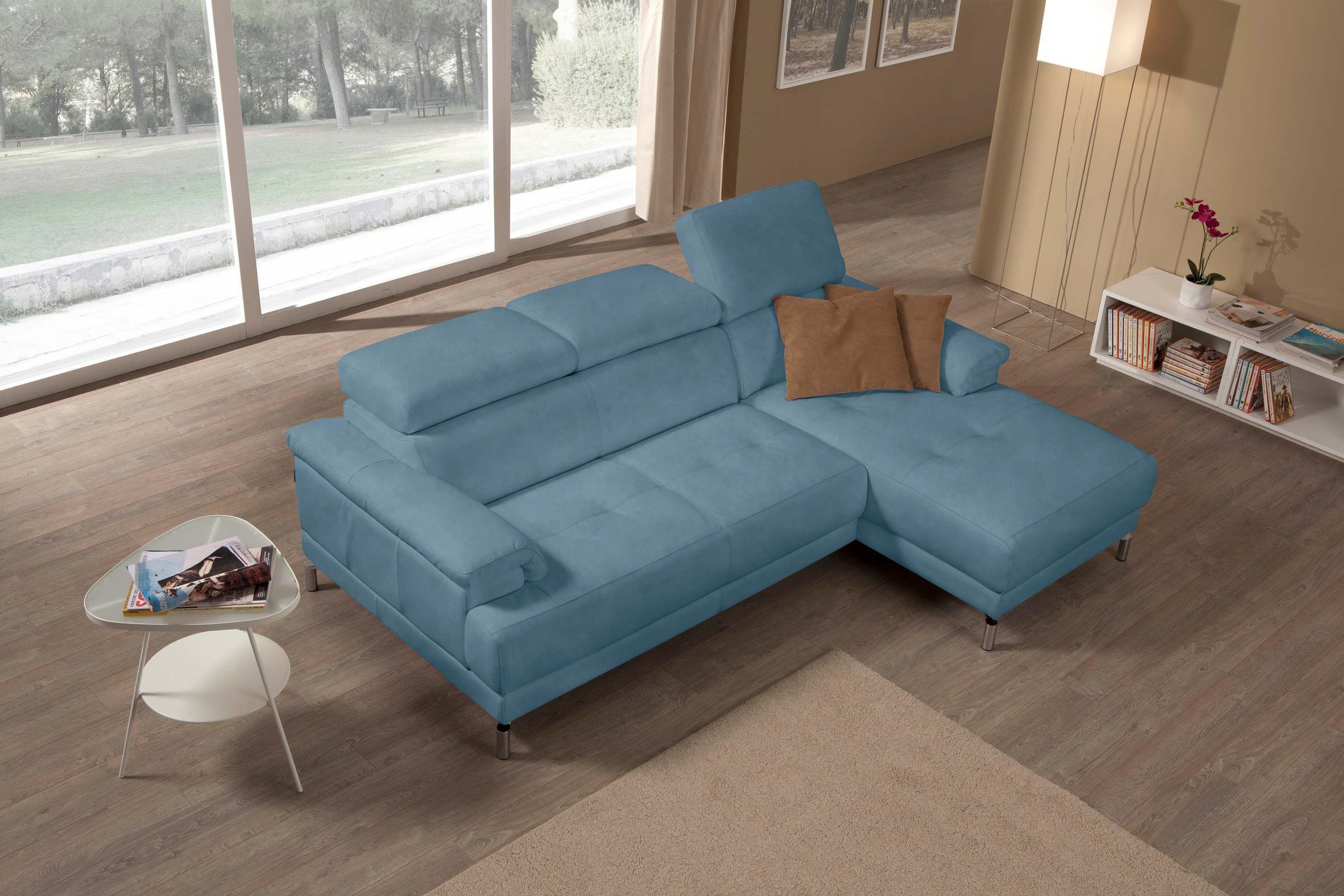 Egoitaliano Ecksofa »Soul, Design und Sitzkomfort auf hohem Niveau, tolle Details, L-Form«, mit Recamiere, inkl. Kopfteilverstellung
