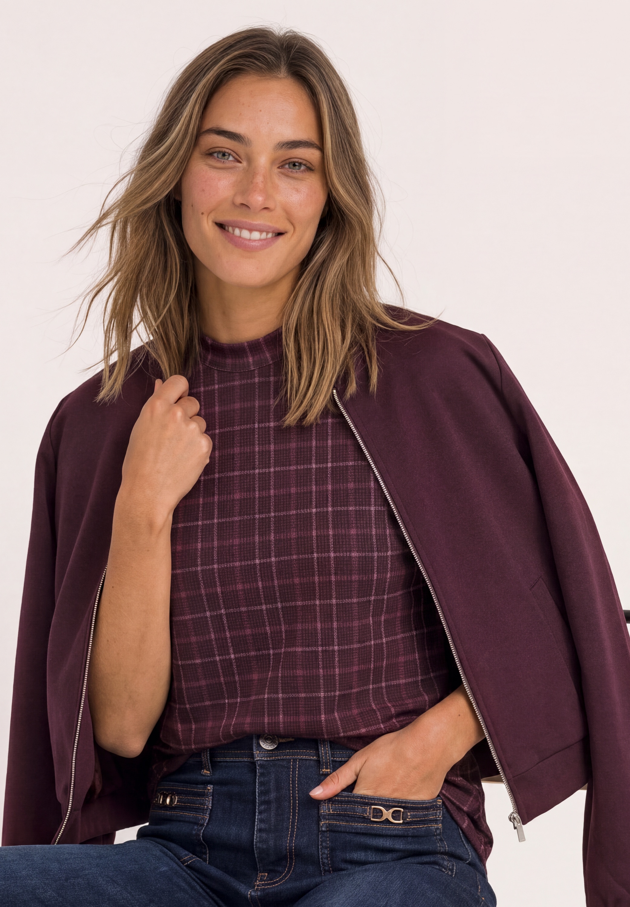 STREET ONE Mesh-Top Turtle Neck Sommer-Top aus Mesh mit Print