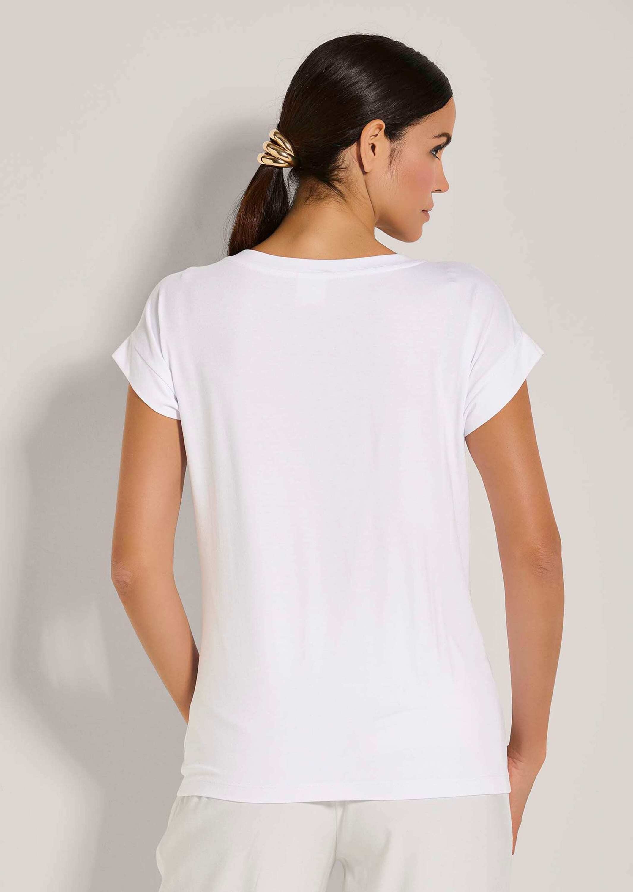 MADELEINE Kurzarmshirt »Shirt Zeitloses Blusenshirt mit V-Ausschnitt«
