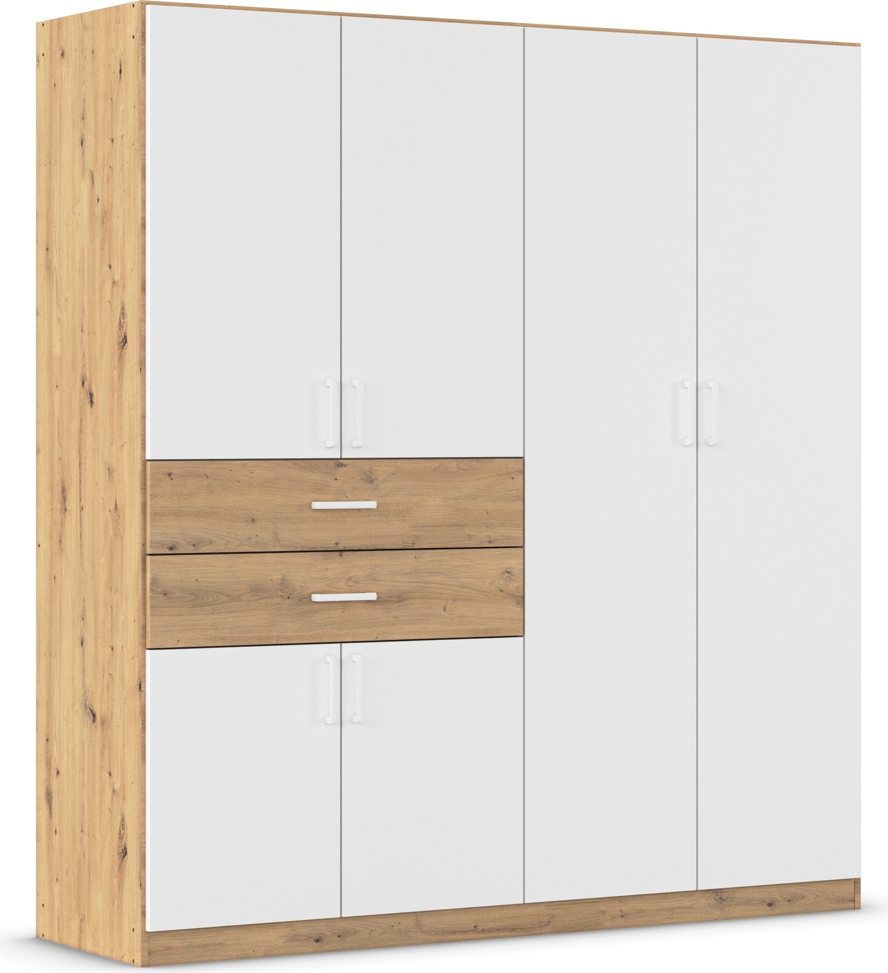 rauch "Kleiderschrank Schrank Garderobe MAIKA mit Dekor-Front" 2 Schubladen, in verschiedenen Breiten, Höhen, Farben, MADE IN GERMANY