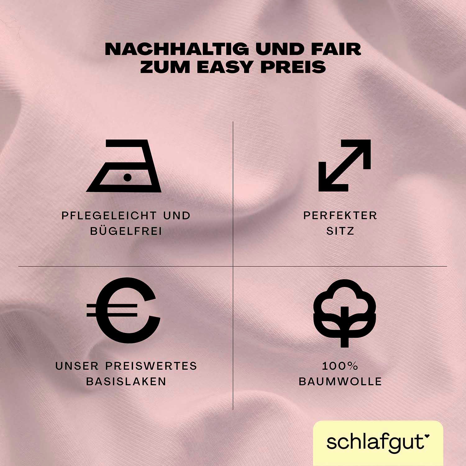 Thumbnail - Schlafgut Spannbettlaken "EASY JERSEY Bettlaken, 150 g/m², 100% Baumwolle, Spannbetttuch" Spannbettlaken bis 22 cm Höhe,...