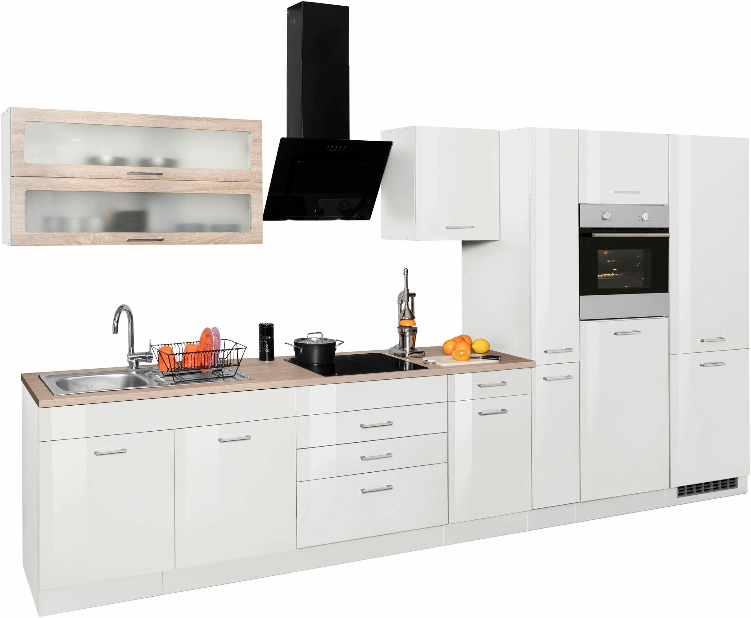 KOCHSTATION Küchenzeile "KS-Utah" mit E-Geräten und großer Kühl- Gefrierkom günstig online kaufen