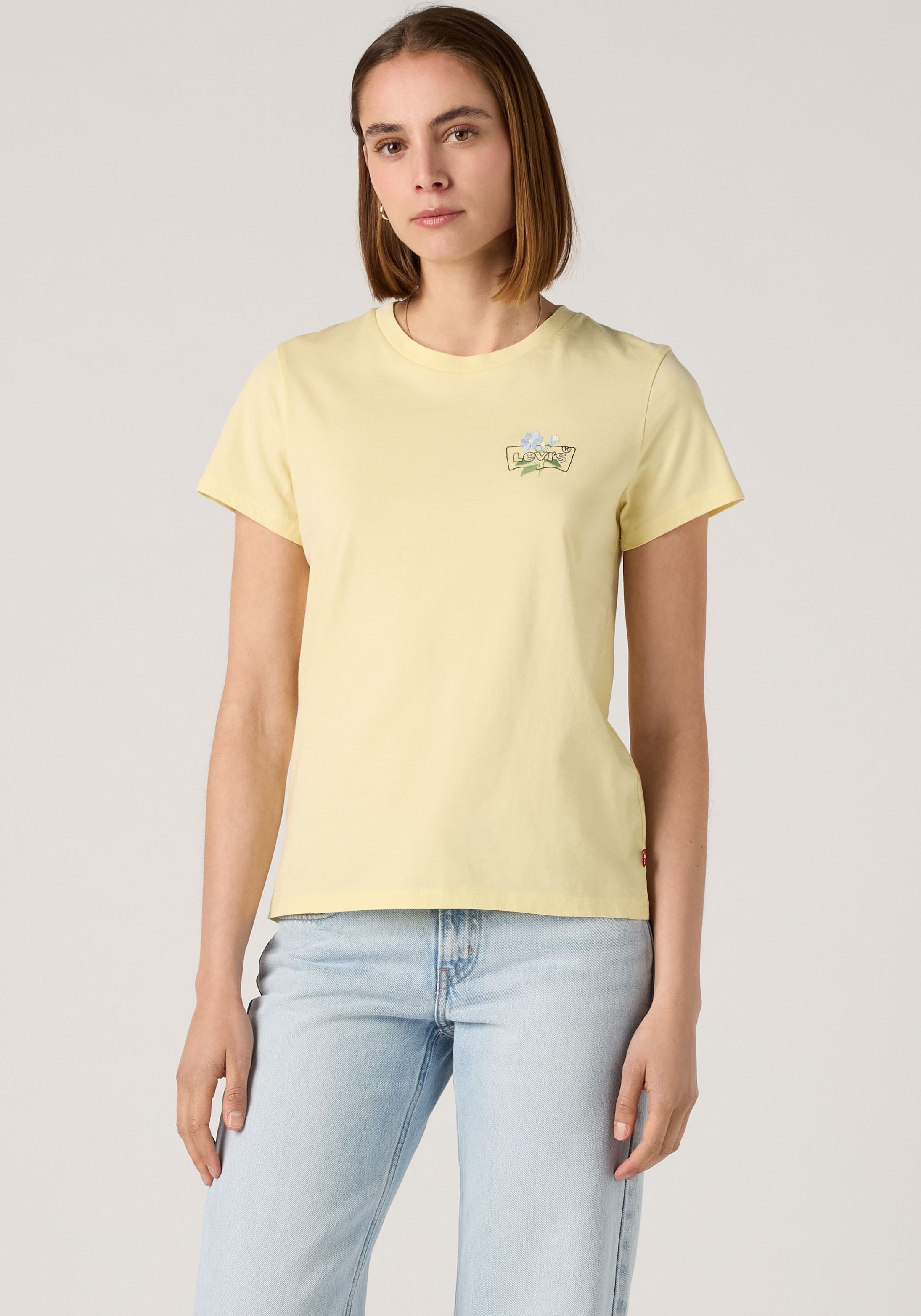 Levis Rundhalsshirt "THE PERFECT TEE" mit Logo im Metallic-Holo Print