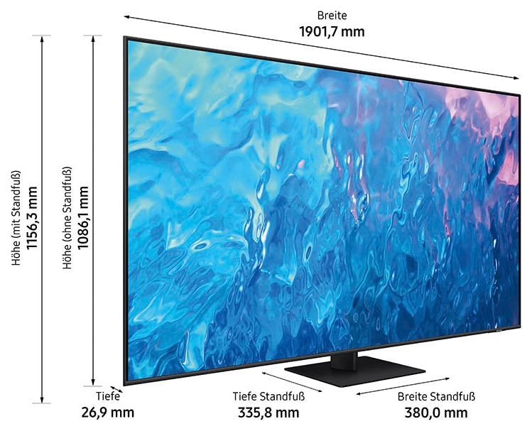 Hub Zoll, Quantum LED-Fernseher, BAUR Samsung HDR,Gaming 214 | 4K,Quantum cm/85 Smart-TV, Prozessor