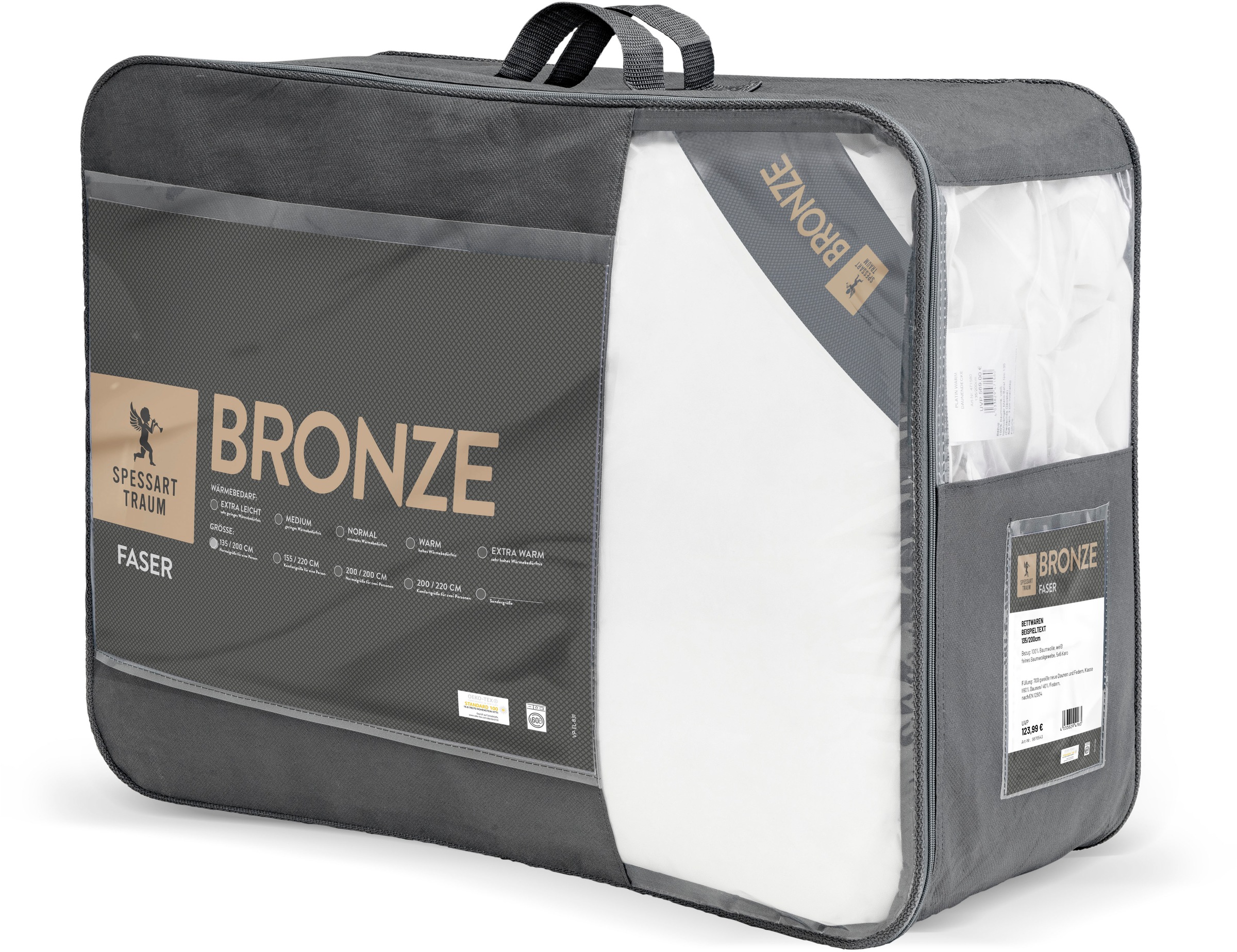 Thumbnail - SPESSARTTRAUM Baumwollbettdecke "Bronze" extraleicht 1 Stk. tlg. hergestellt in Deutschland, allergikerfreundlich